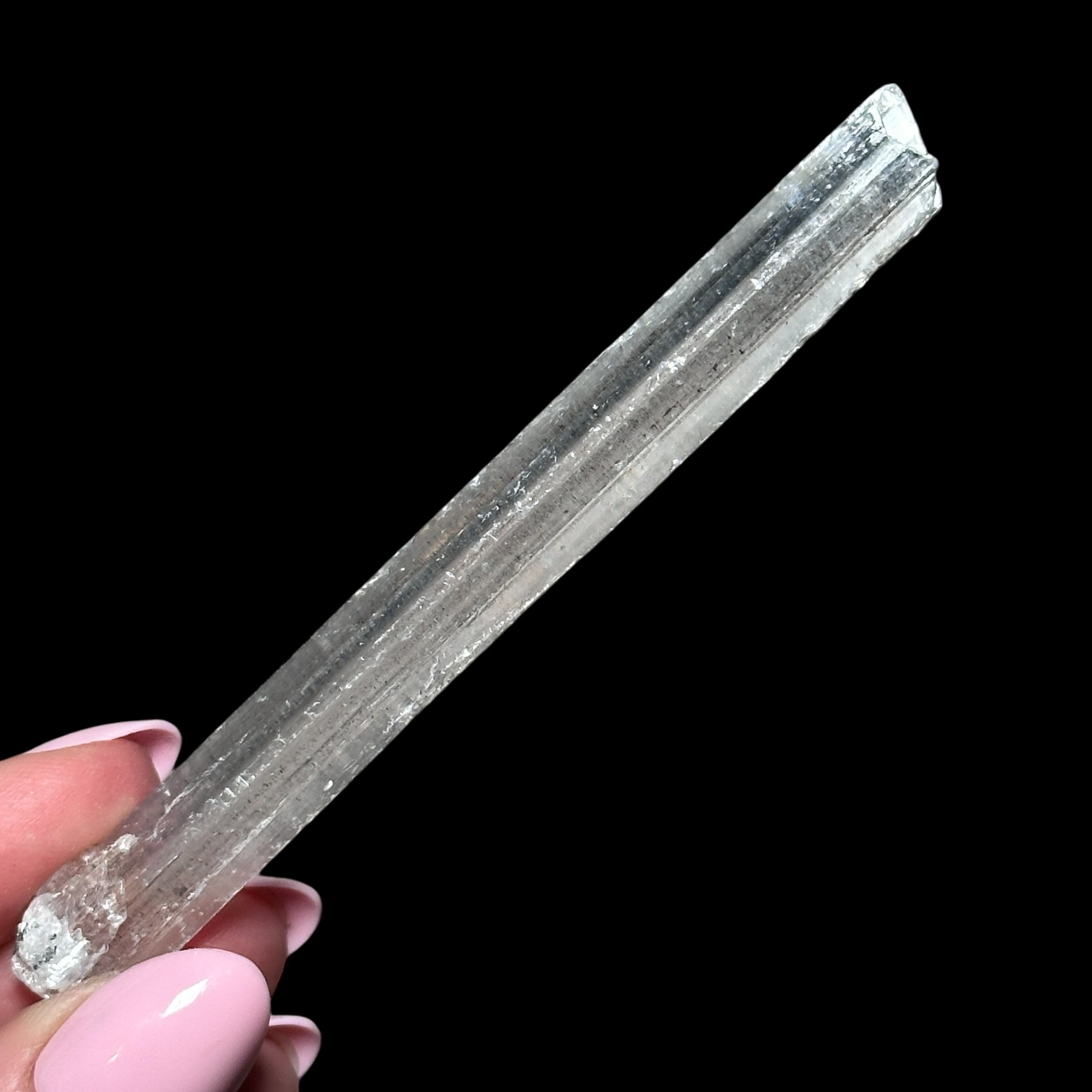 Selenite Blade with Hematite Inclusions