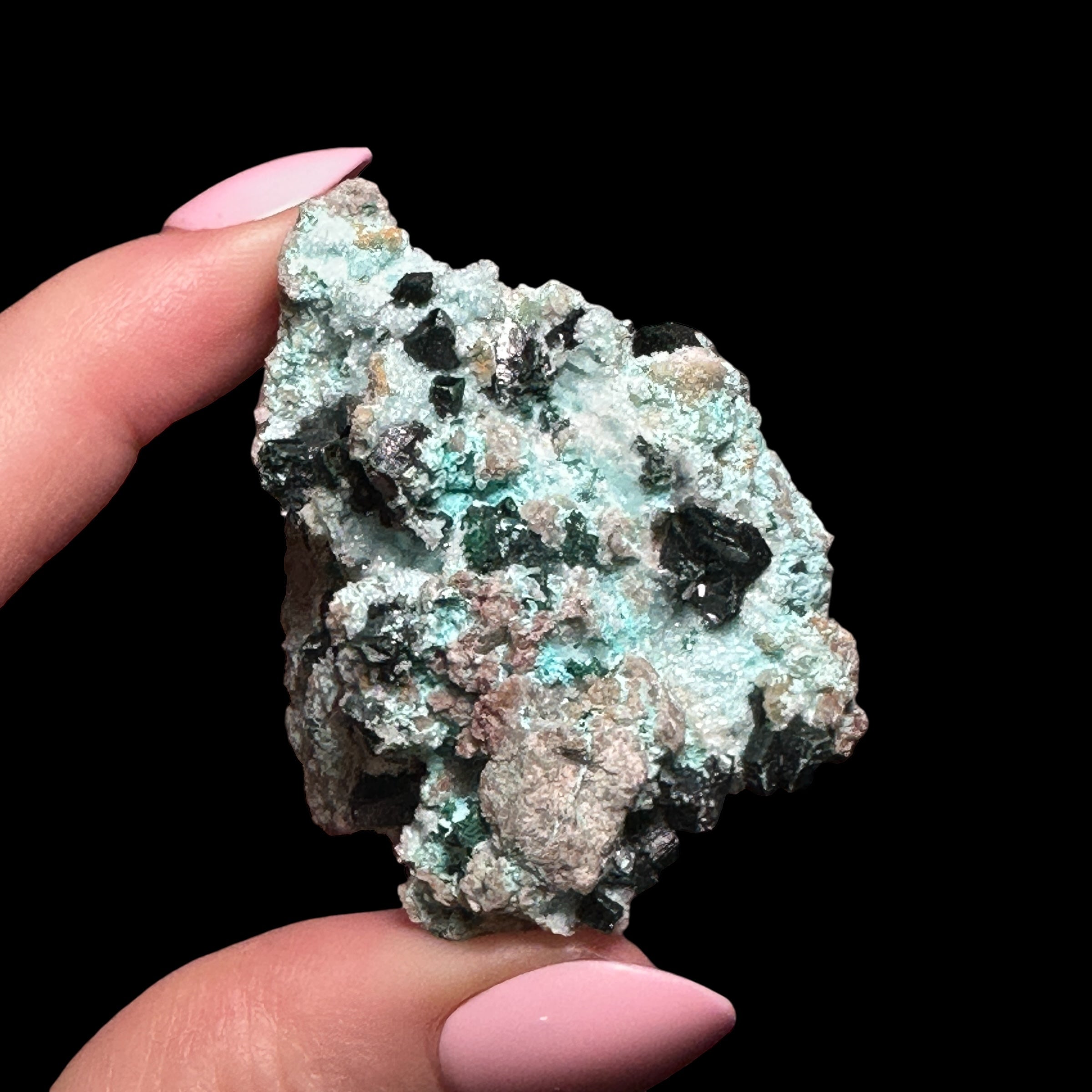 Chrysocolla with Malachite Crystals
