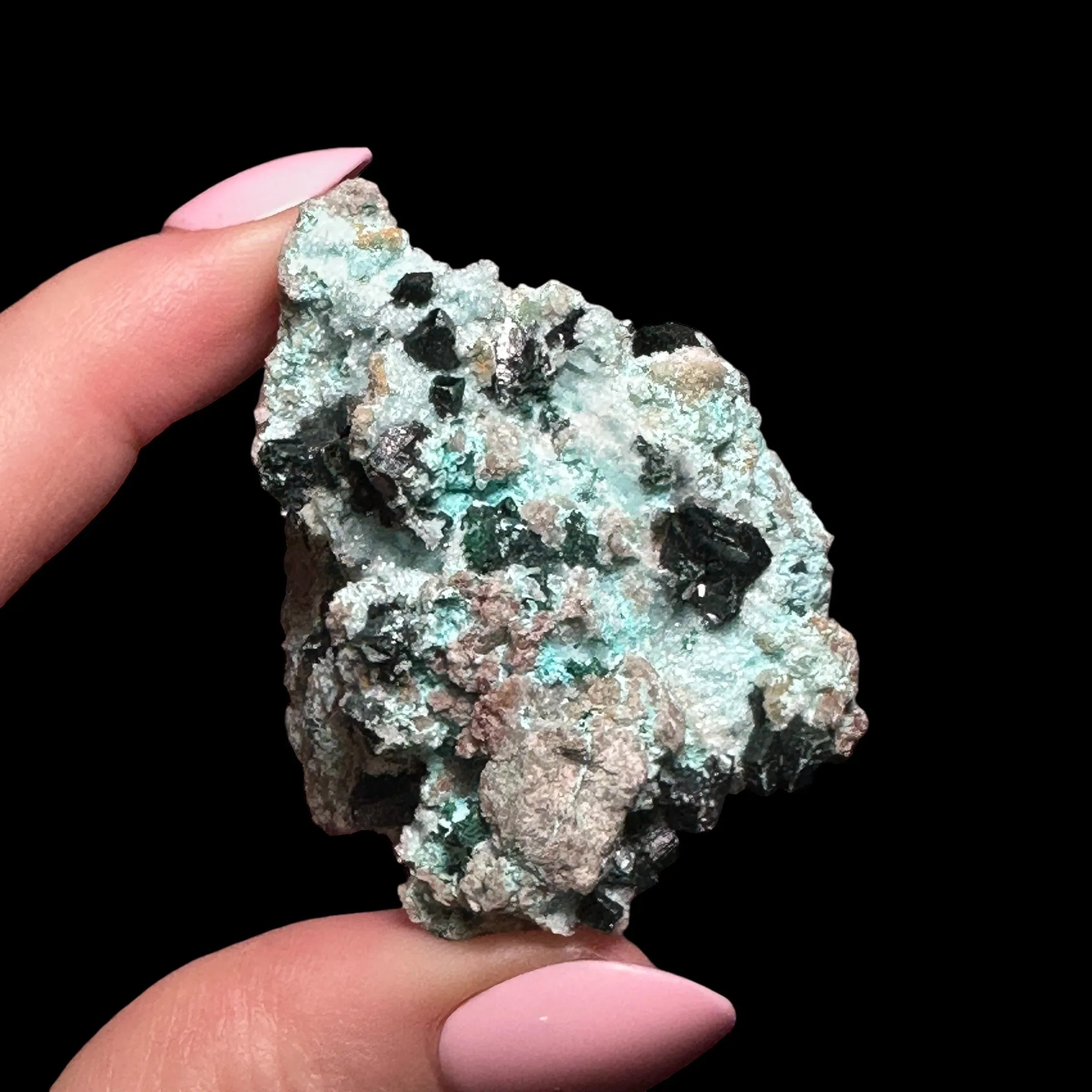 Chrysocolla with Malachite Crystals - Mooncat Crystals