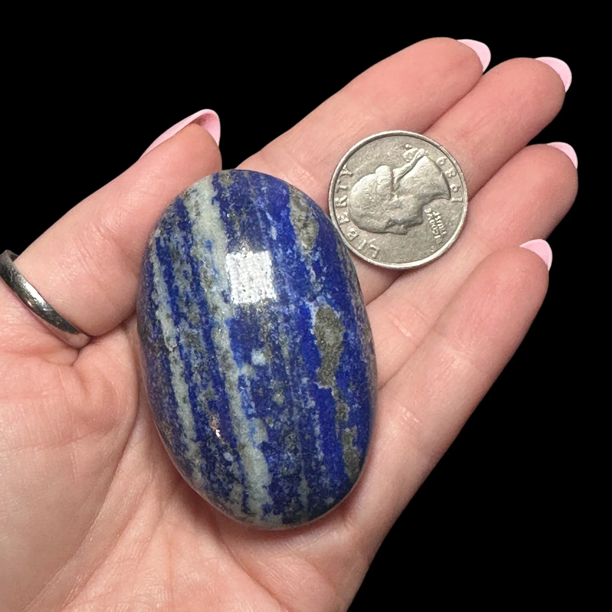 Lapis Lazuli Palm Stone | Stock B - Mooncat Crystals