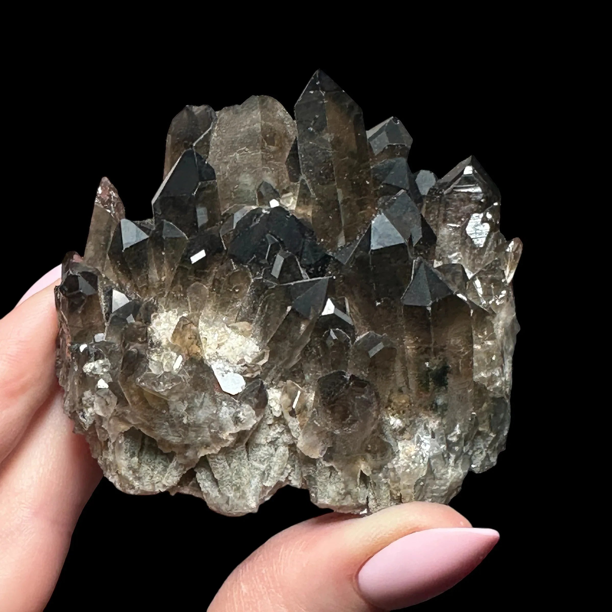Dark Smoky Quartz Cluster
