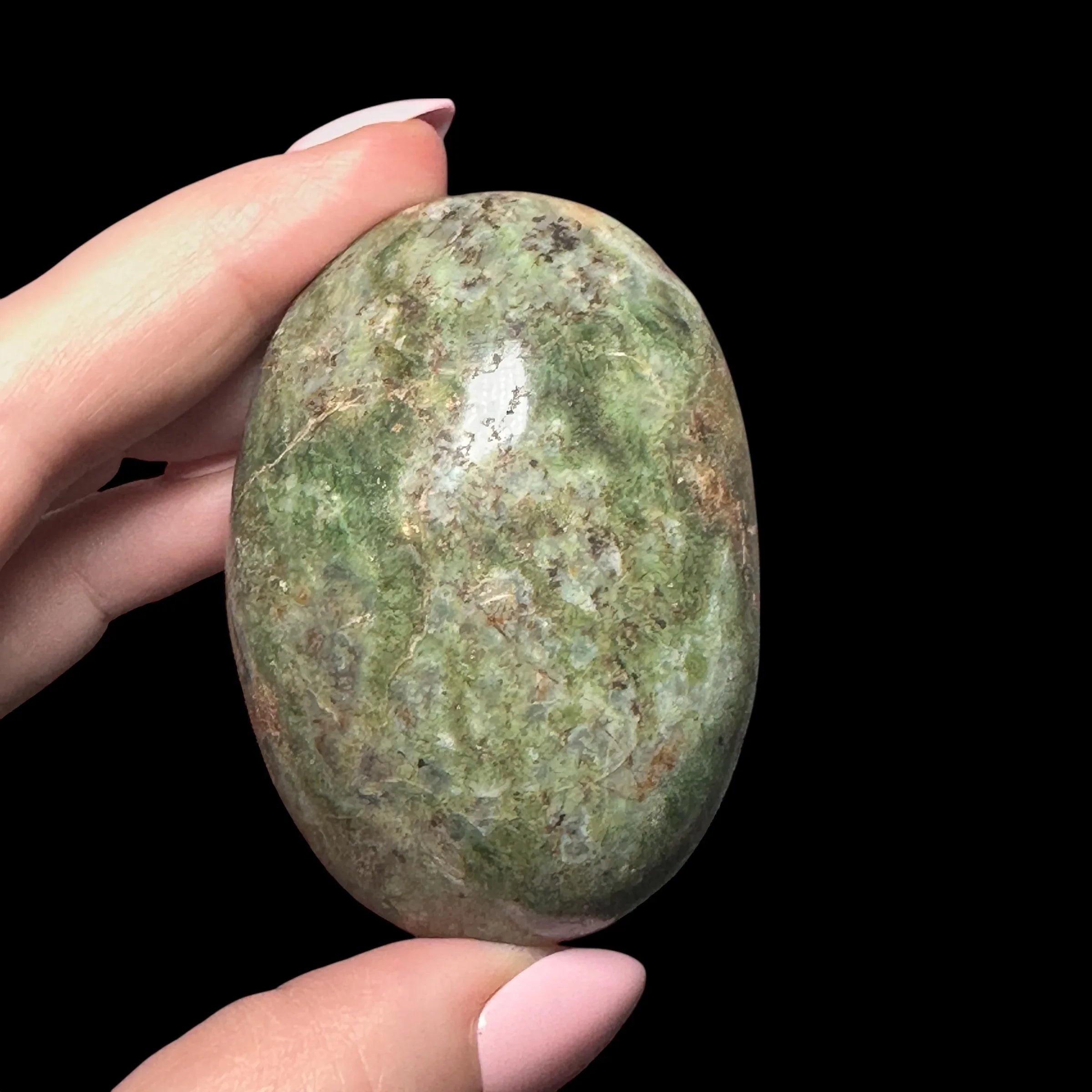 Chrysoprase Palm Stone - Mooncat Crystals