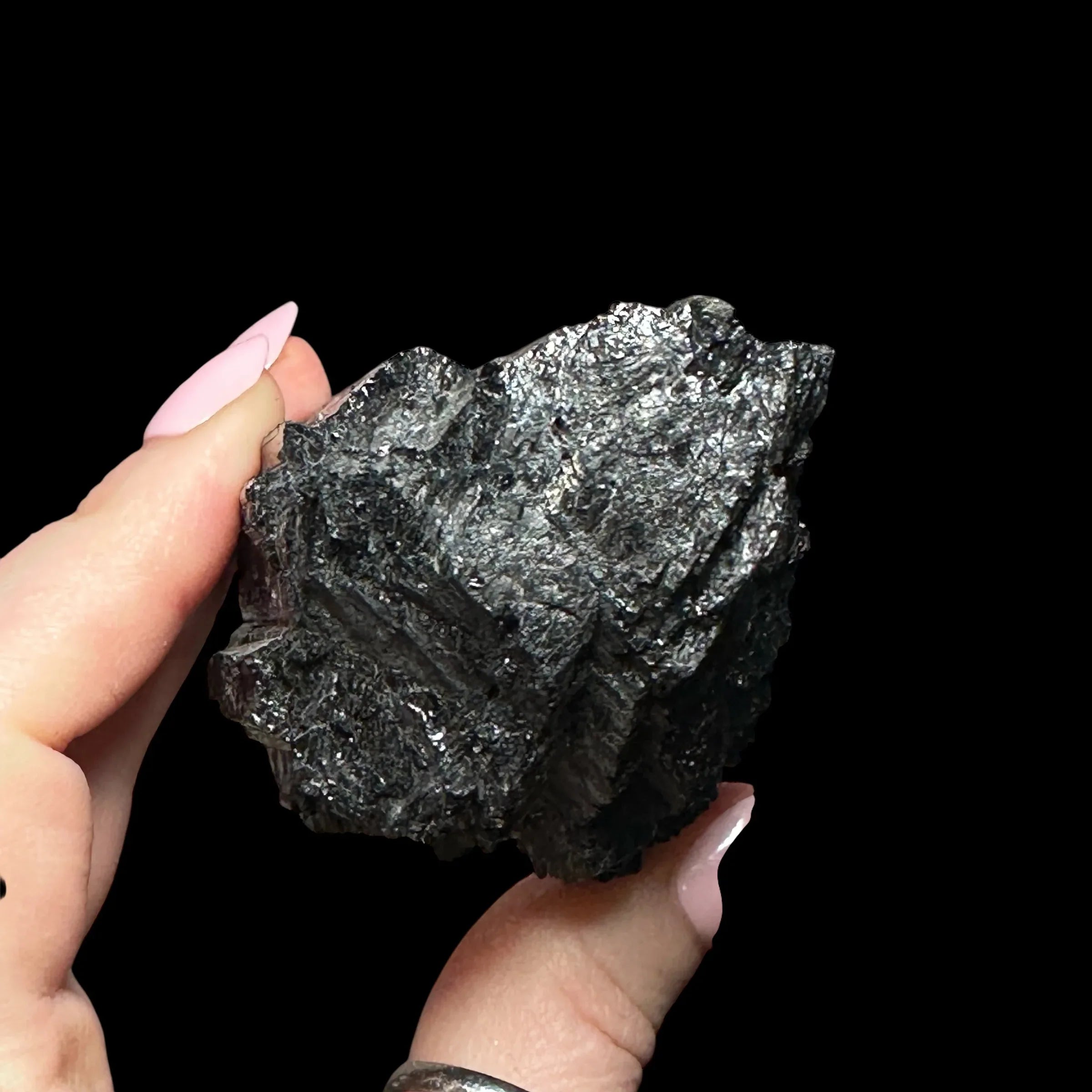 Black Tourmaline with Mica - Mooncat Crystals