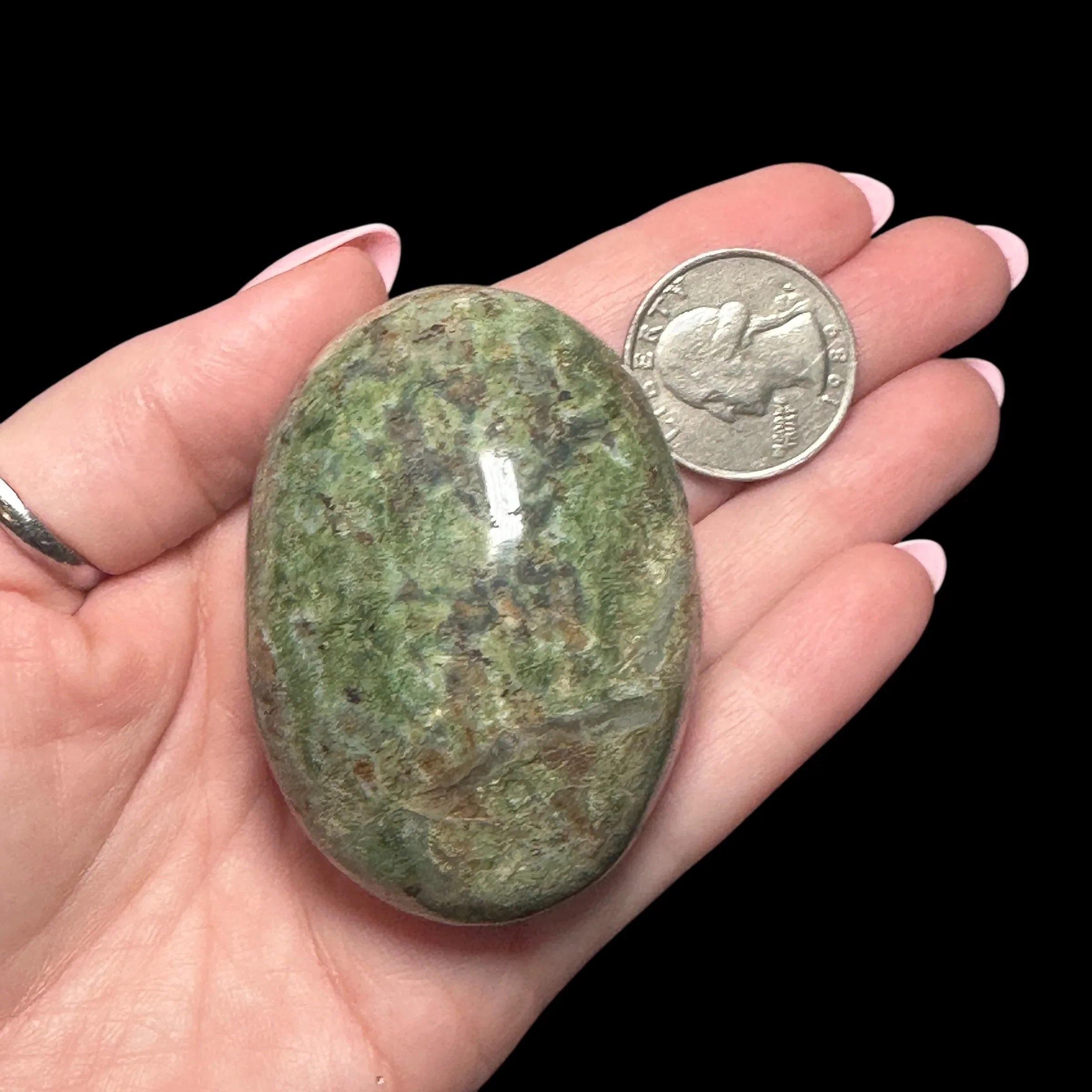 Chrysoprase Palm Stone - Mooncat Crystals