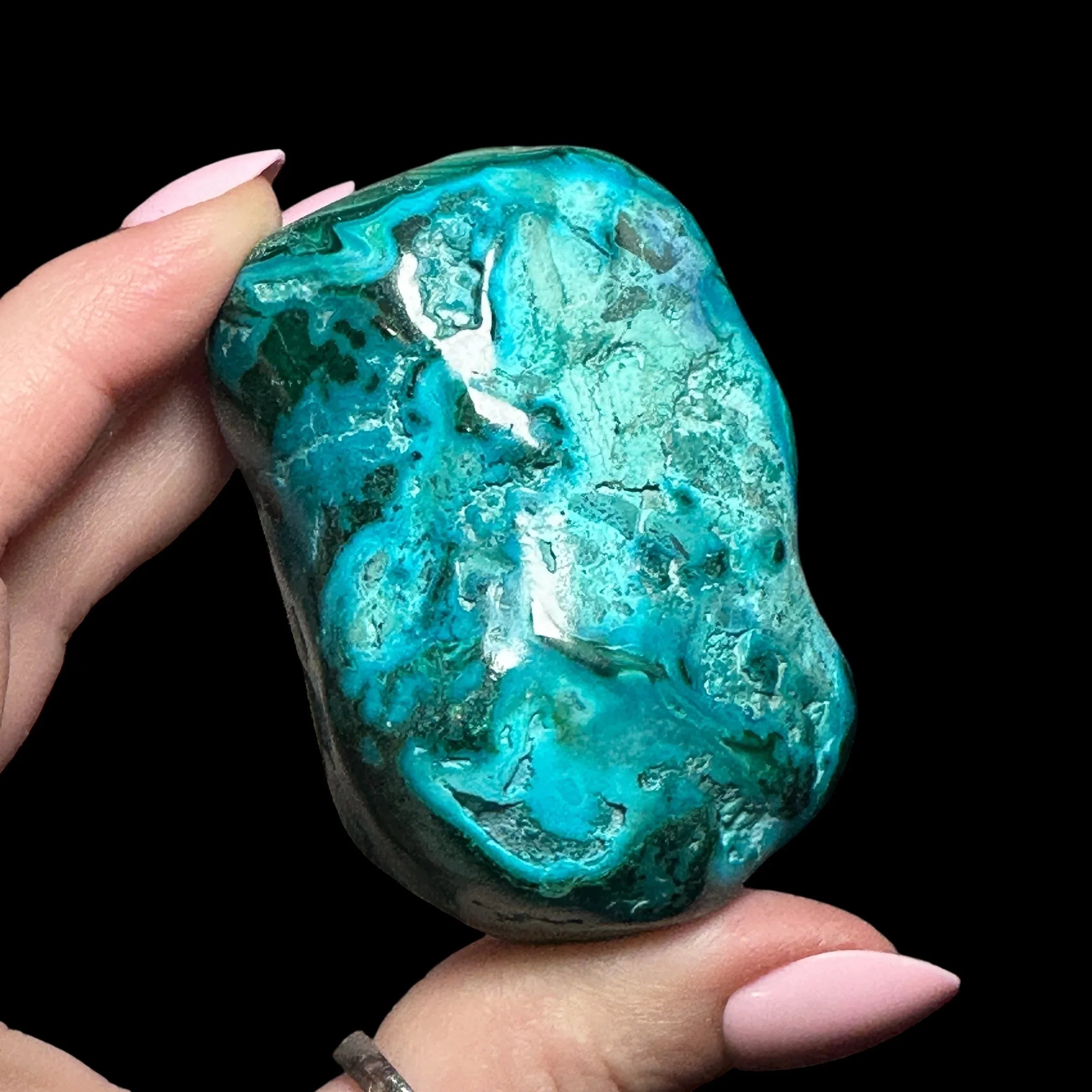 Chrysocolla, Malachite, & Shattuckite - Mooncat Crystals
