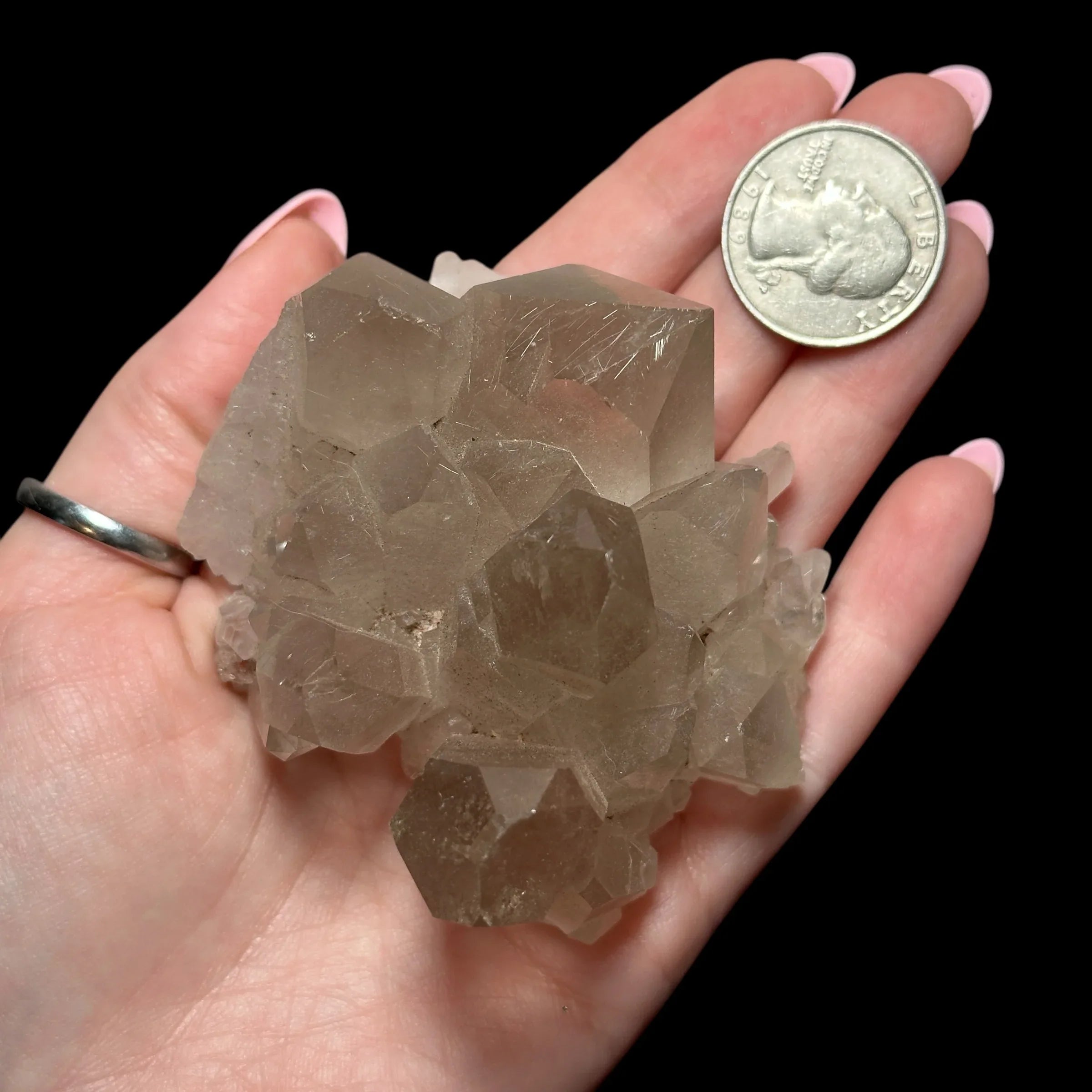 Smoky Rutilated Quartz Cluster