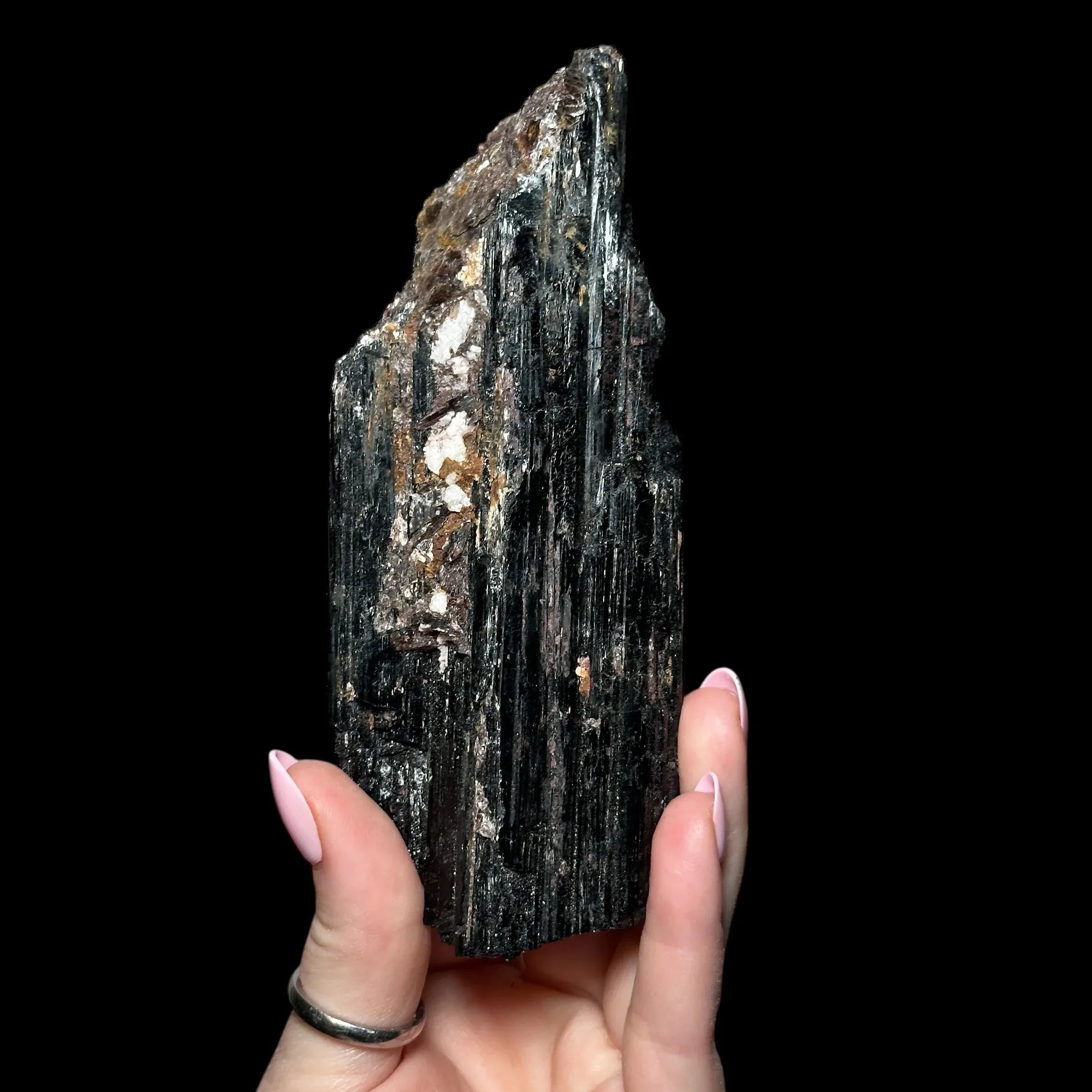 Black Tourmaline with Mica - Mooncat Crystals