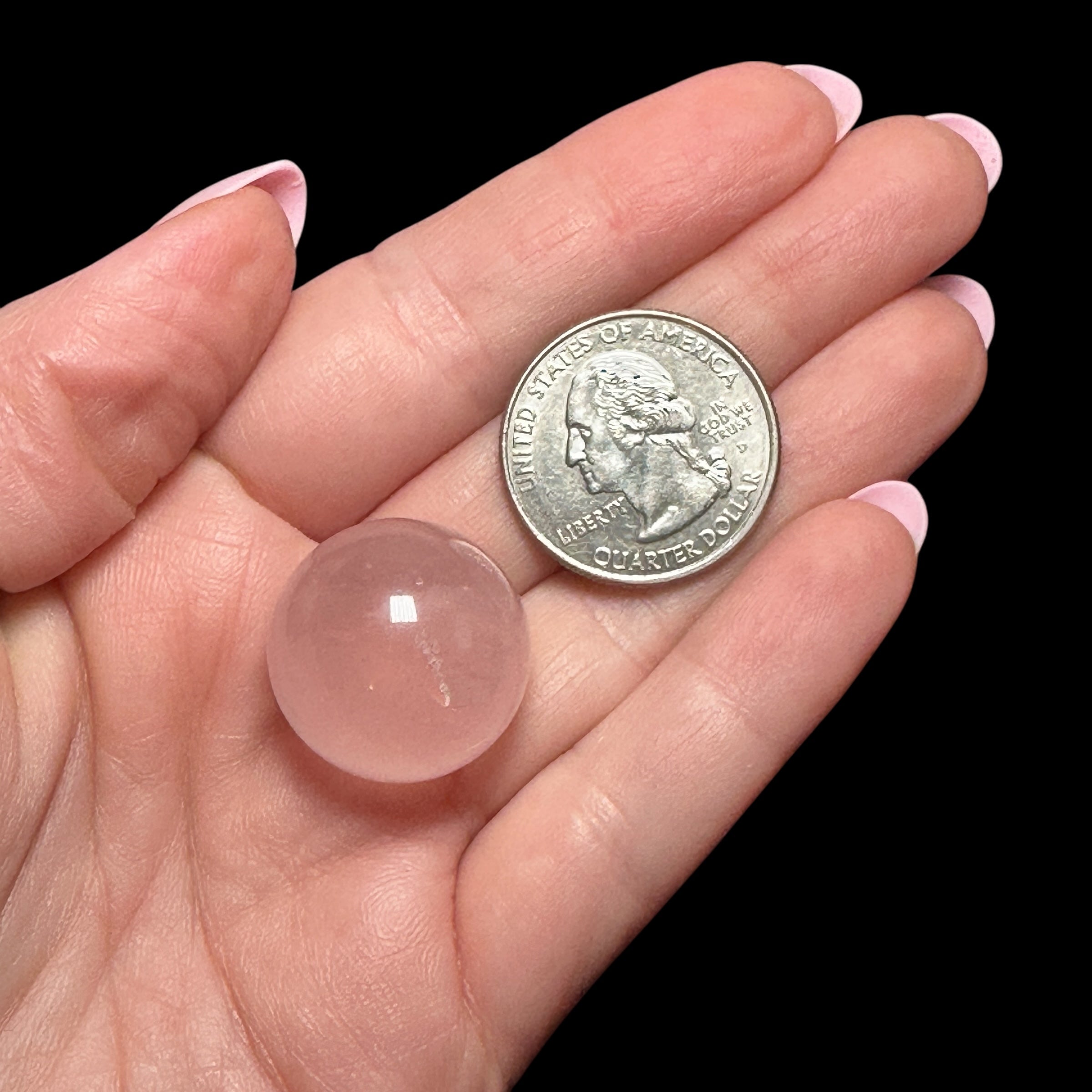 Mini Star Rose Quartz Sphere | Stock B