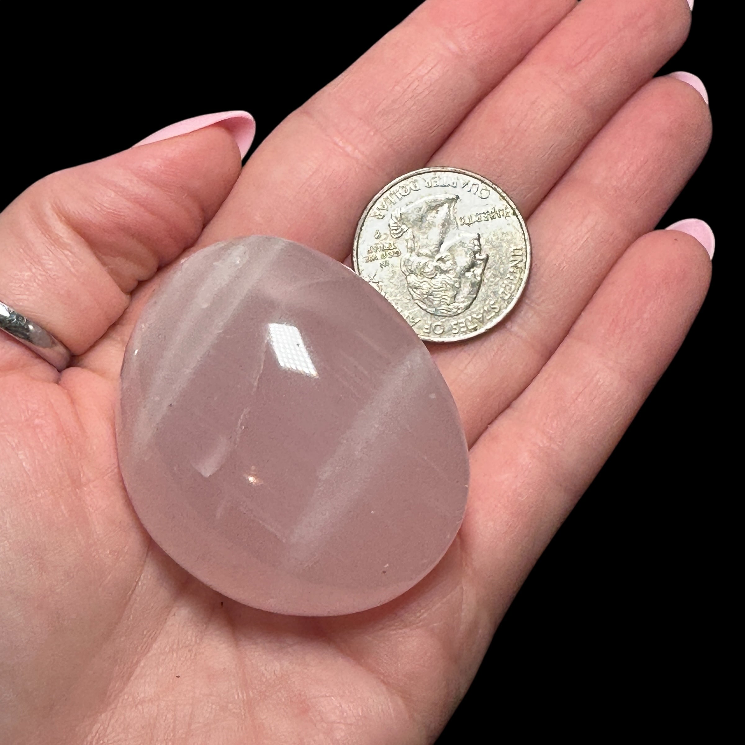 Rose Quartz Palm Stone | Stock A