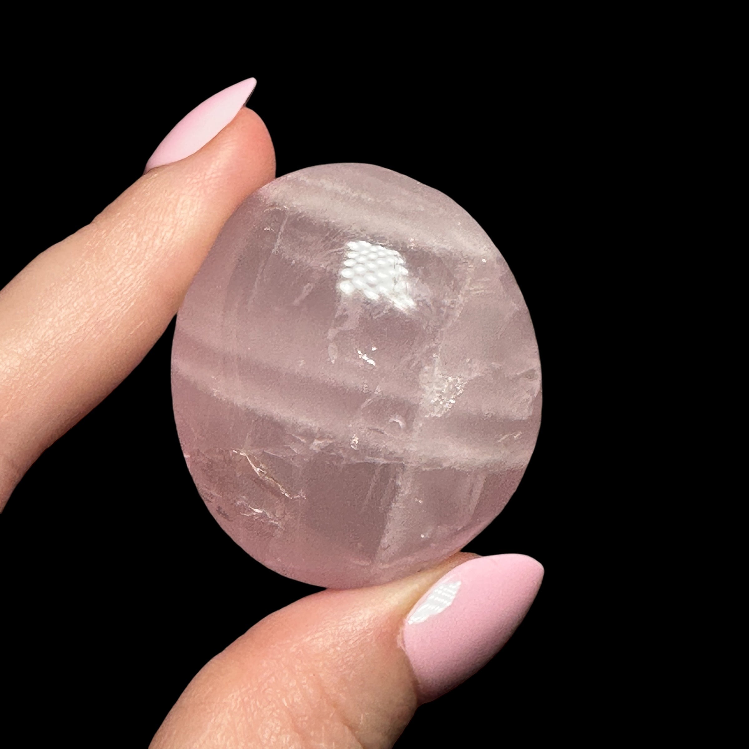 Rose Quartz Palm Stone | Stock A