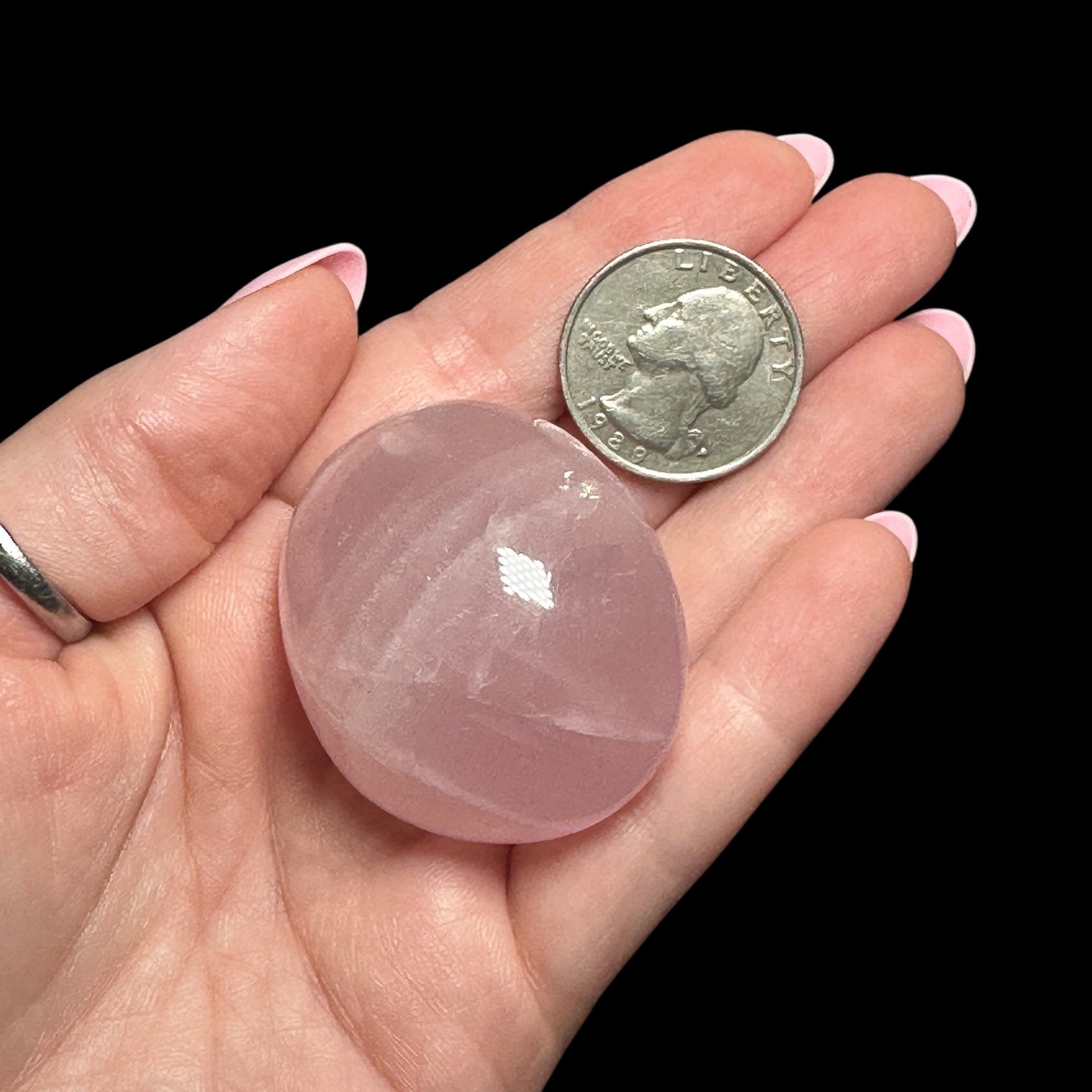 Rose Quartz Palm Stone | Stock A