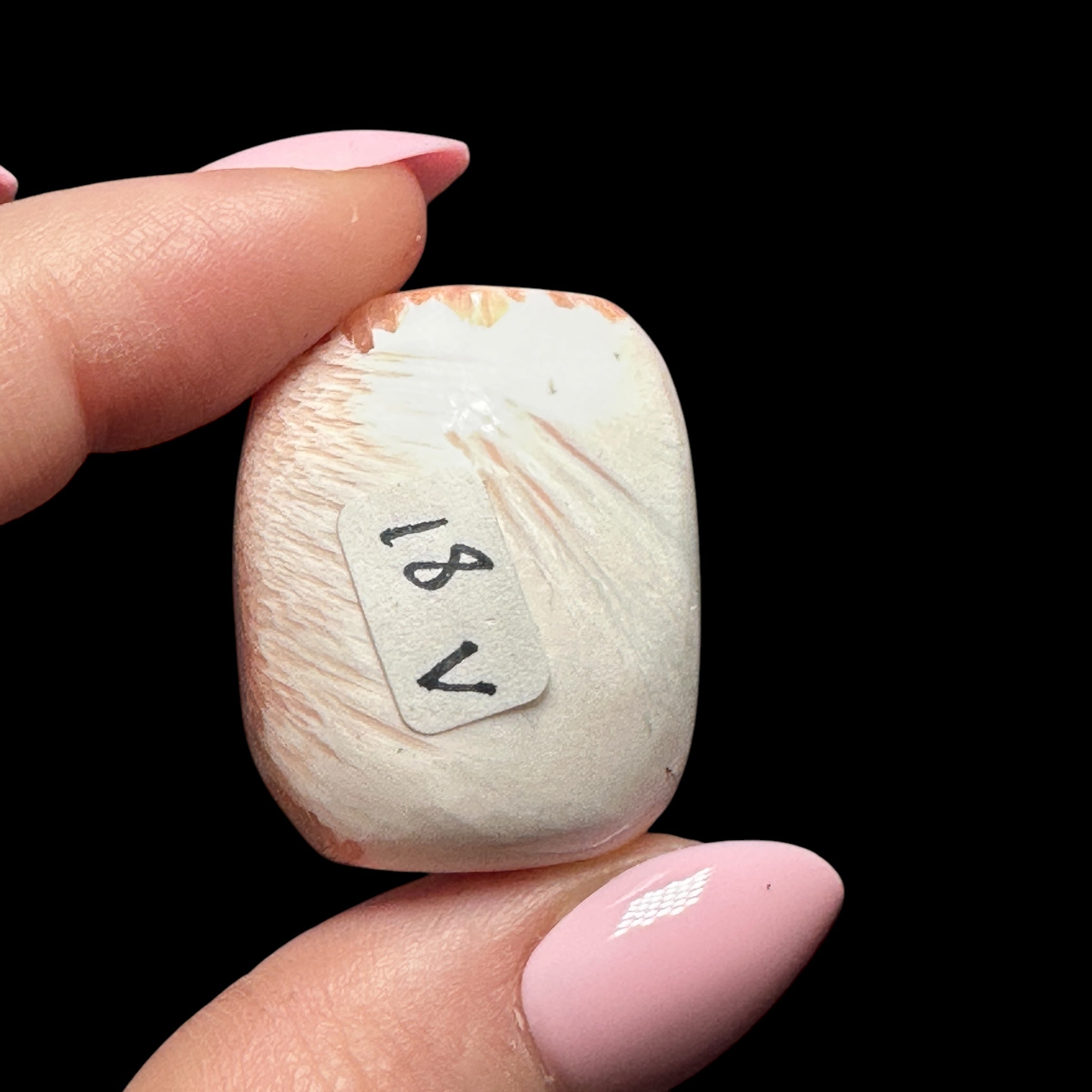 Peach Scolecite Mini Palm Stone