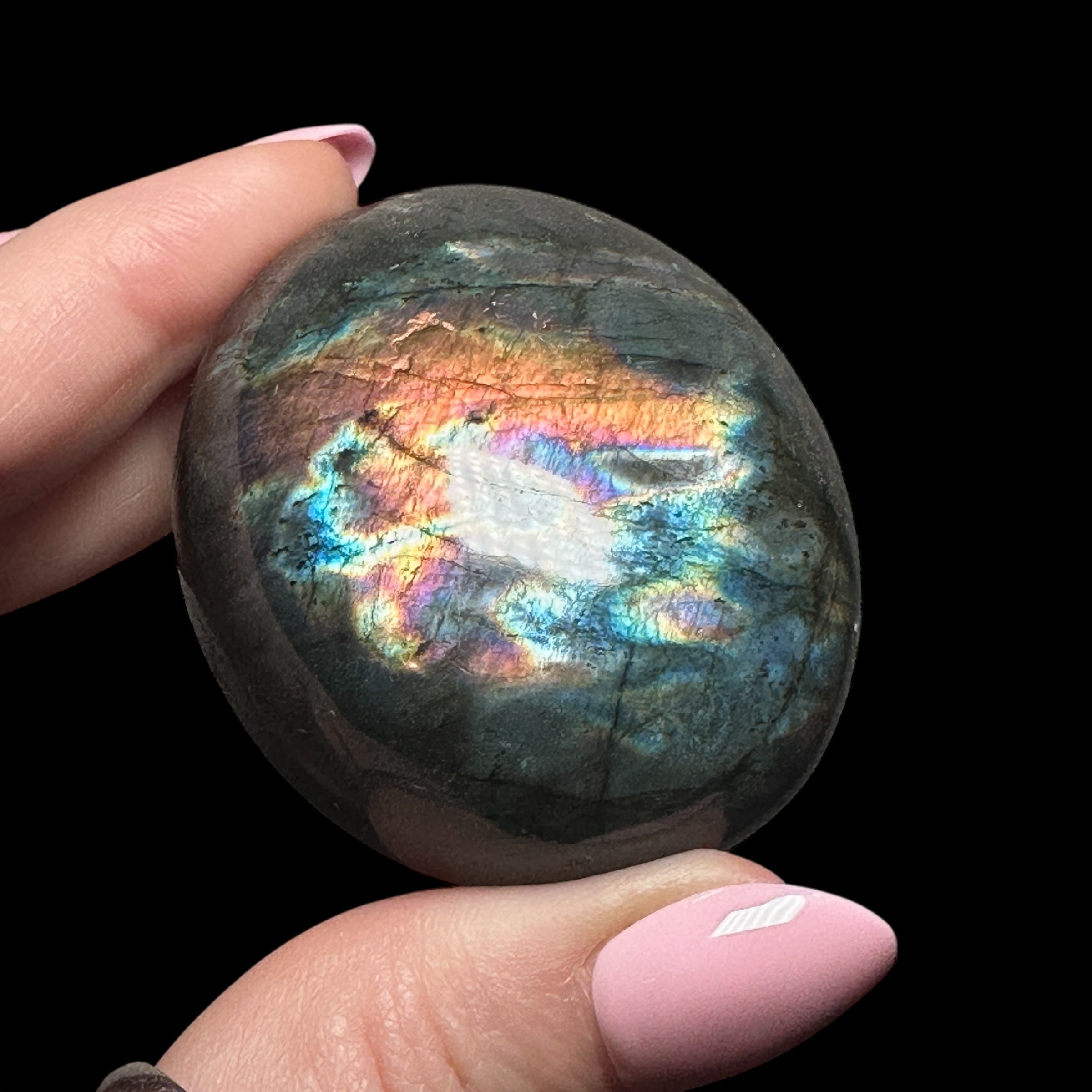 Labradorite Palm Stone | Stock A