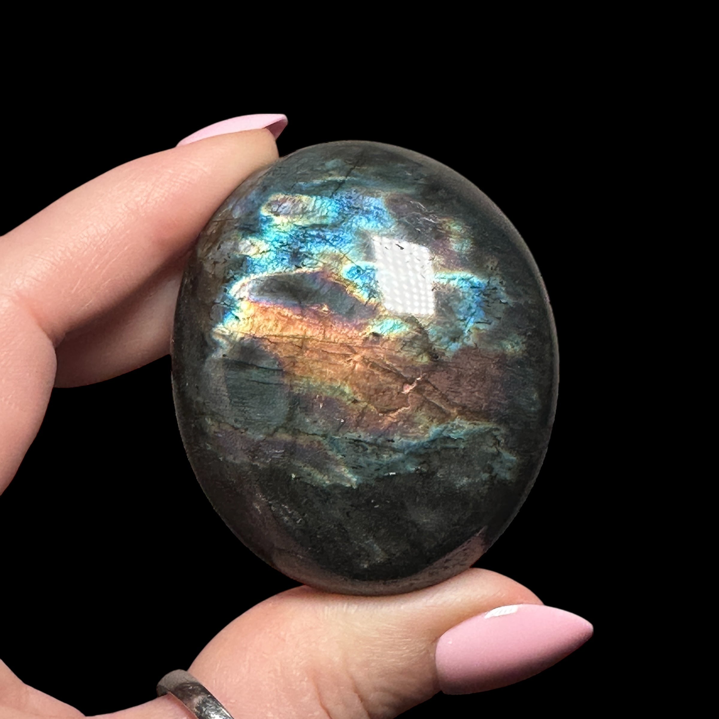 Labradorite Palm Stone | Stock A