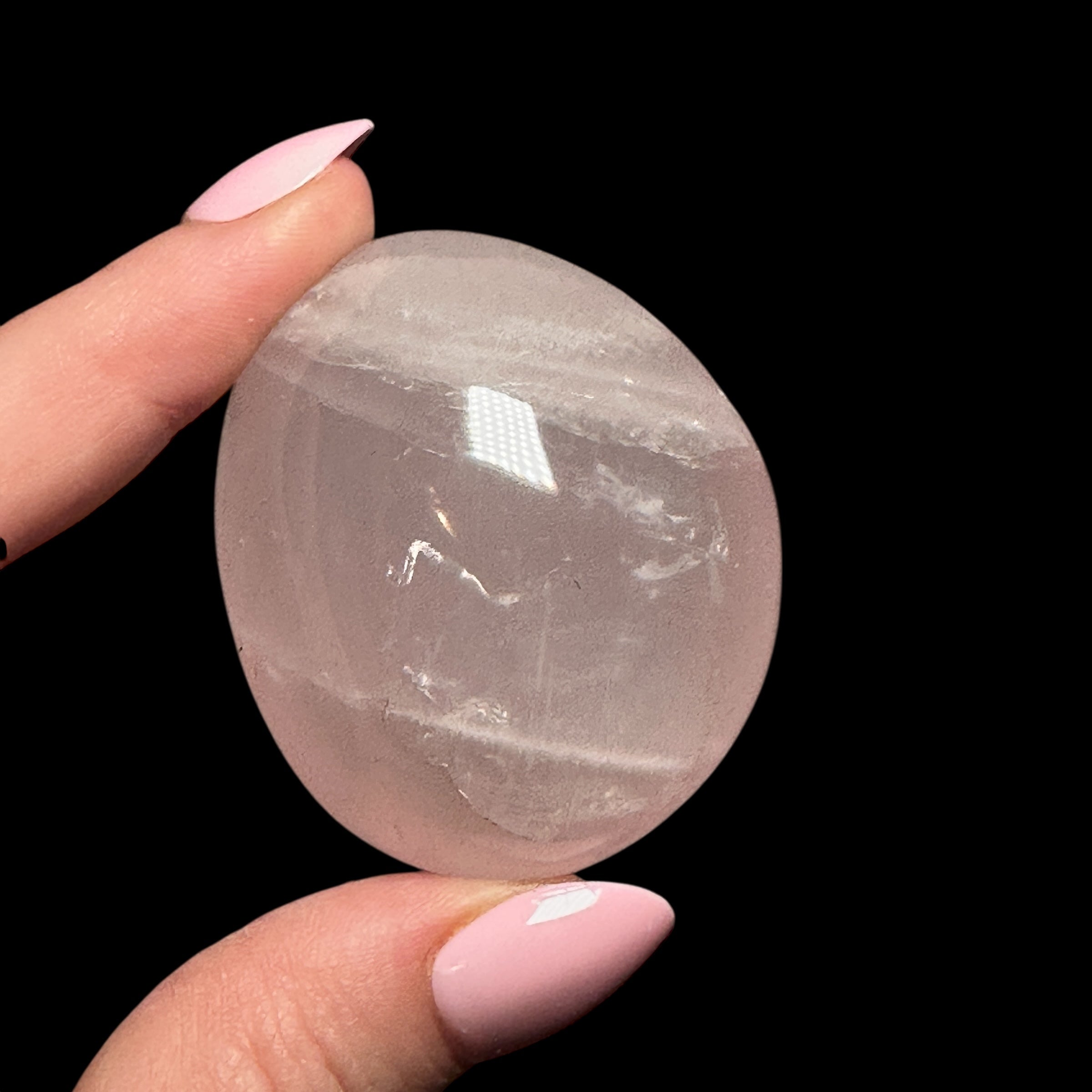 Rose Quartz Palm Stone | Stock A