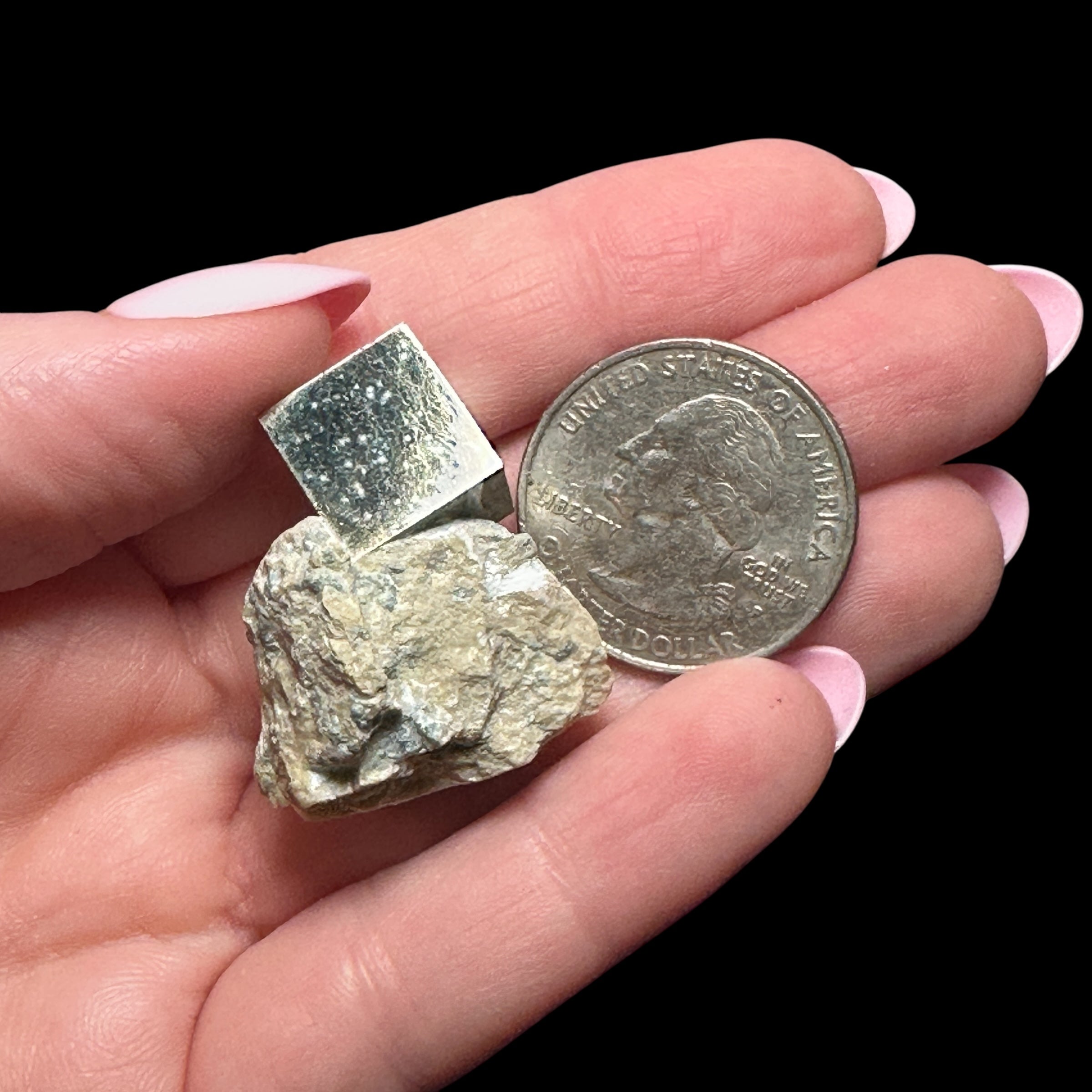 Natural Pyrite Cube on Matrix | Stock A - Mooncat Crystals