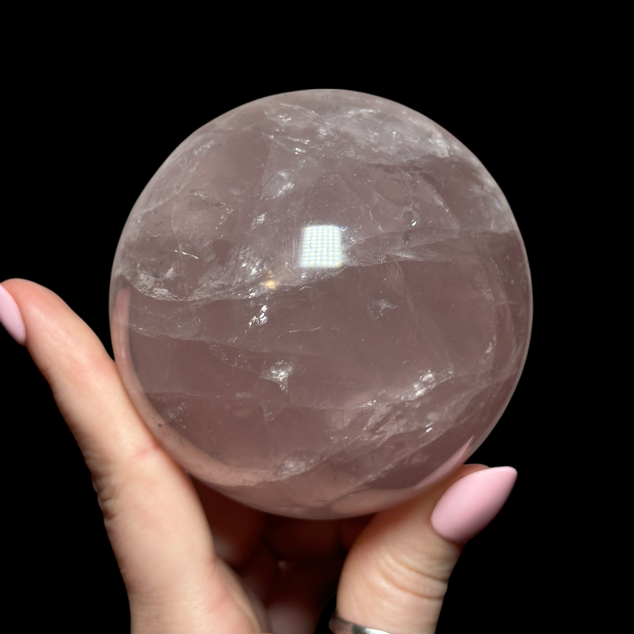Star Rose Quartz Sphere | Stock B