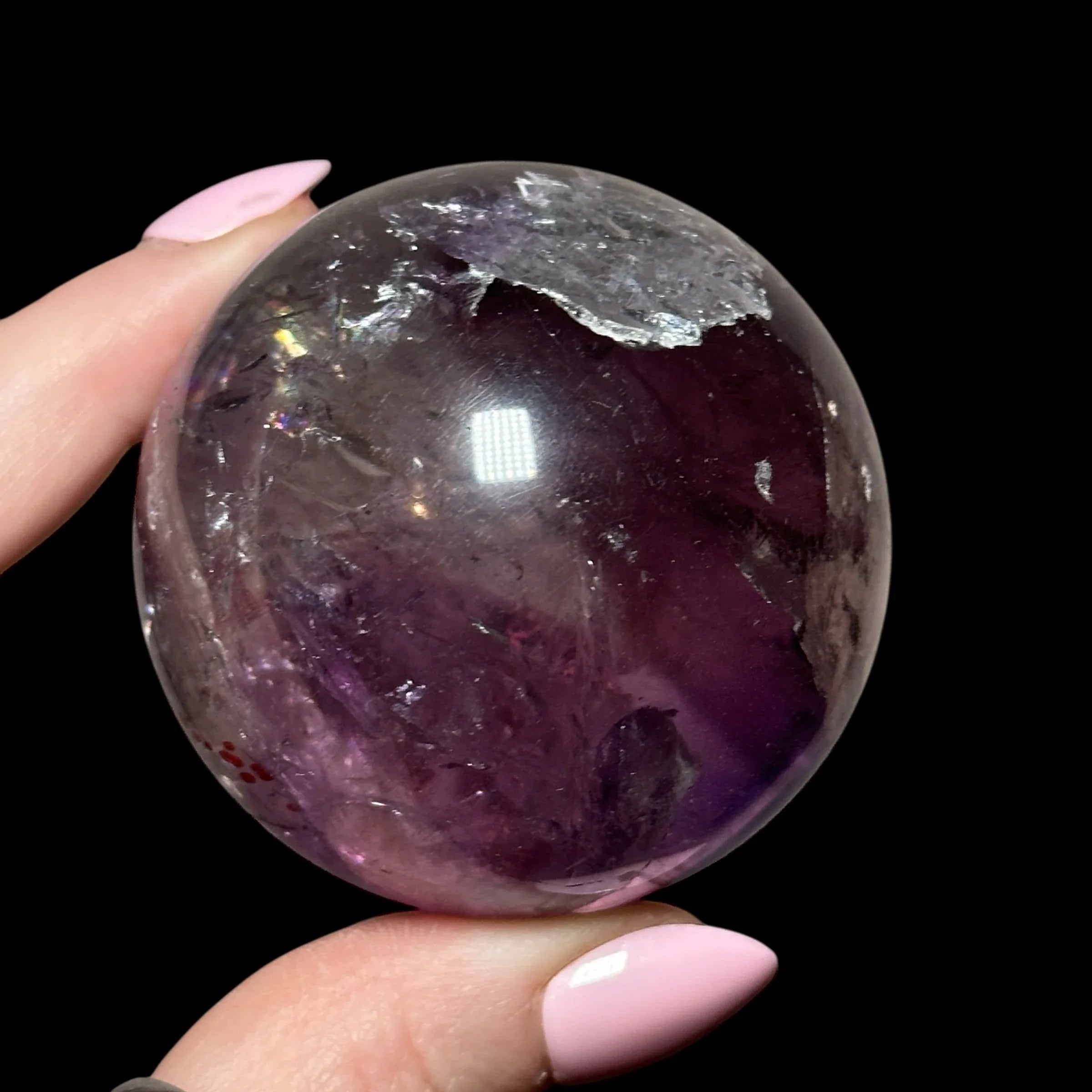 Phantom Amethyst Sphere with Lepidochrosite