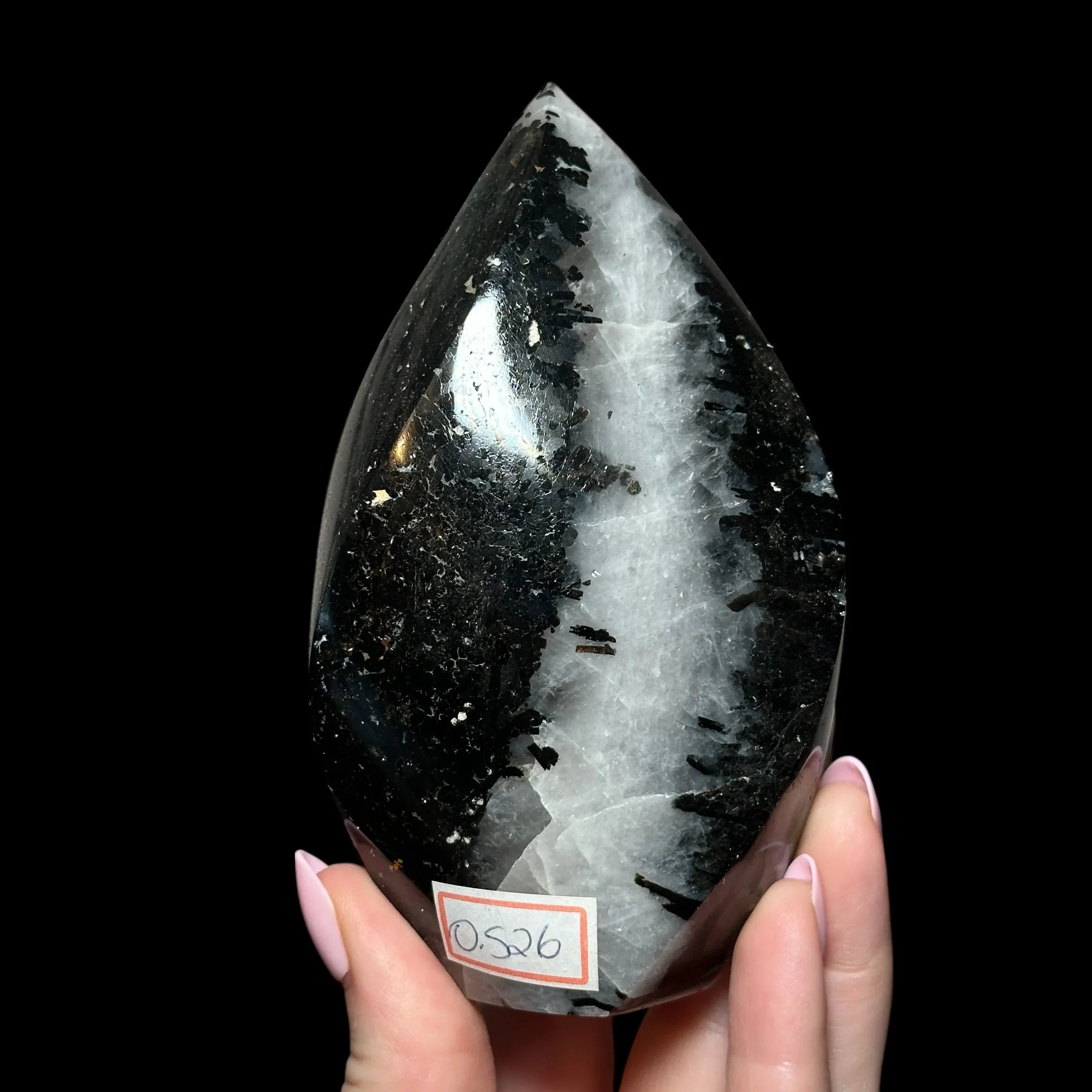 Black Tourmaline Flame - Mooncat Crystals