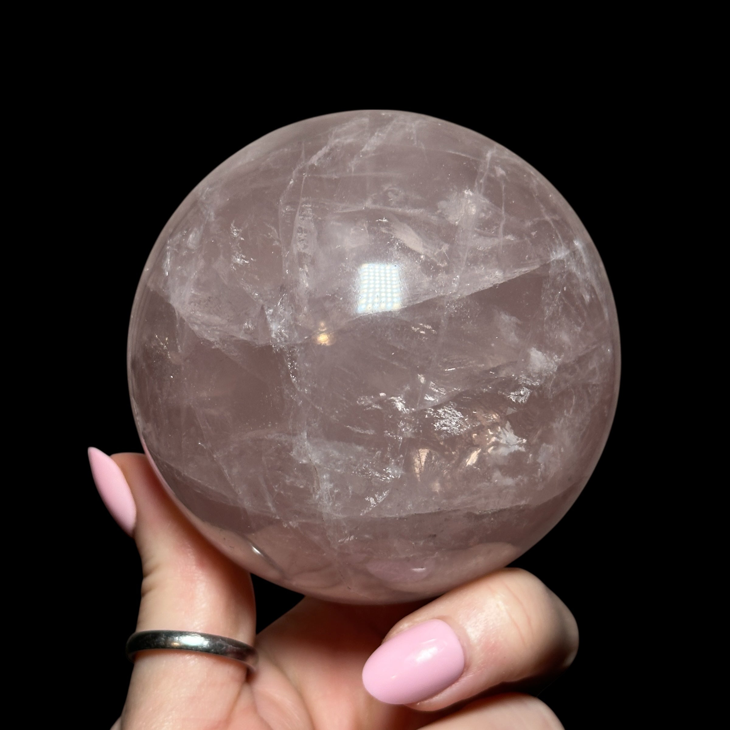 Star Rose Quartz Sphere | Stock B