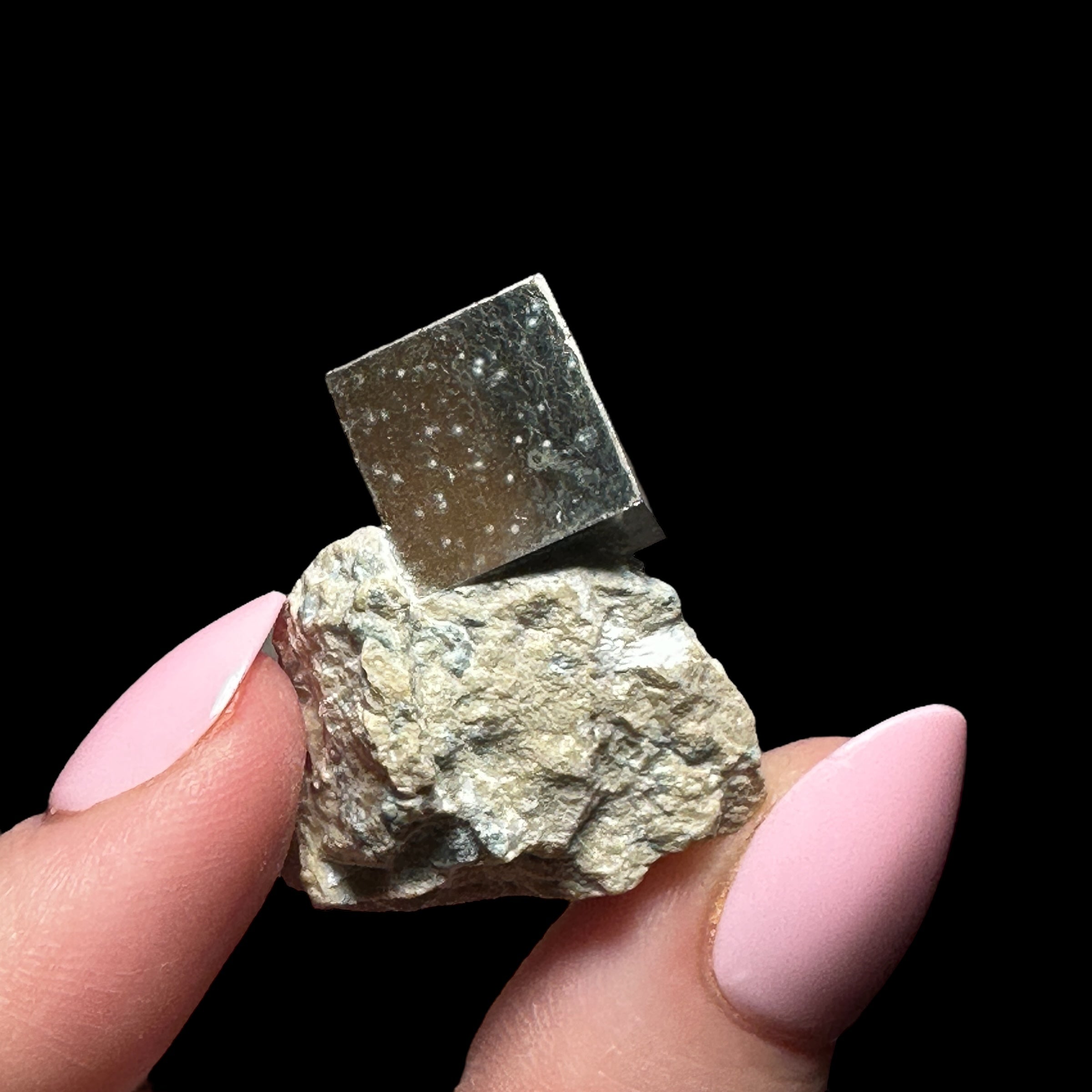 Natural Pyrite Cube on Matrix | Stock A - Mooncat Crystals