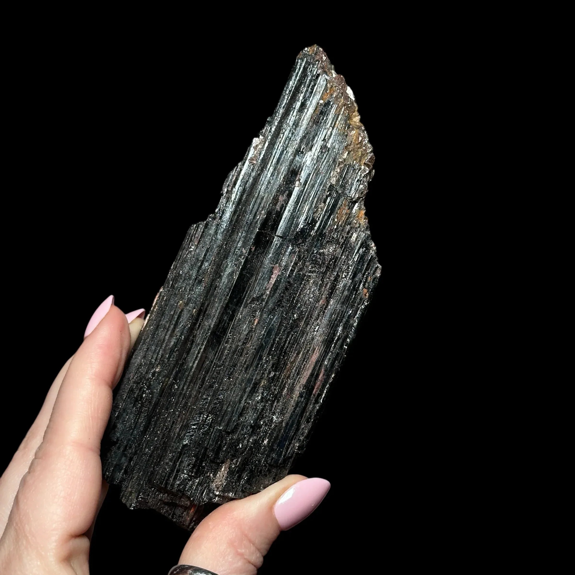 Black Tourmaline with Mica - Mooncat Crystals
