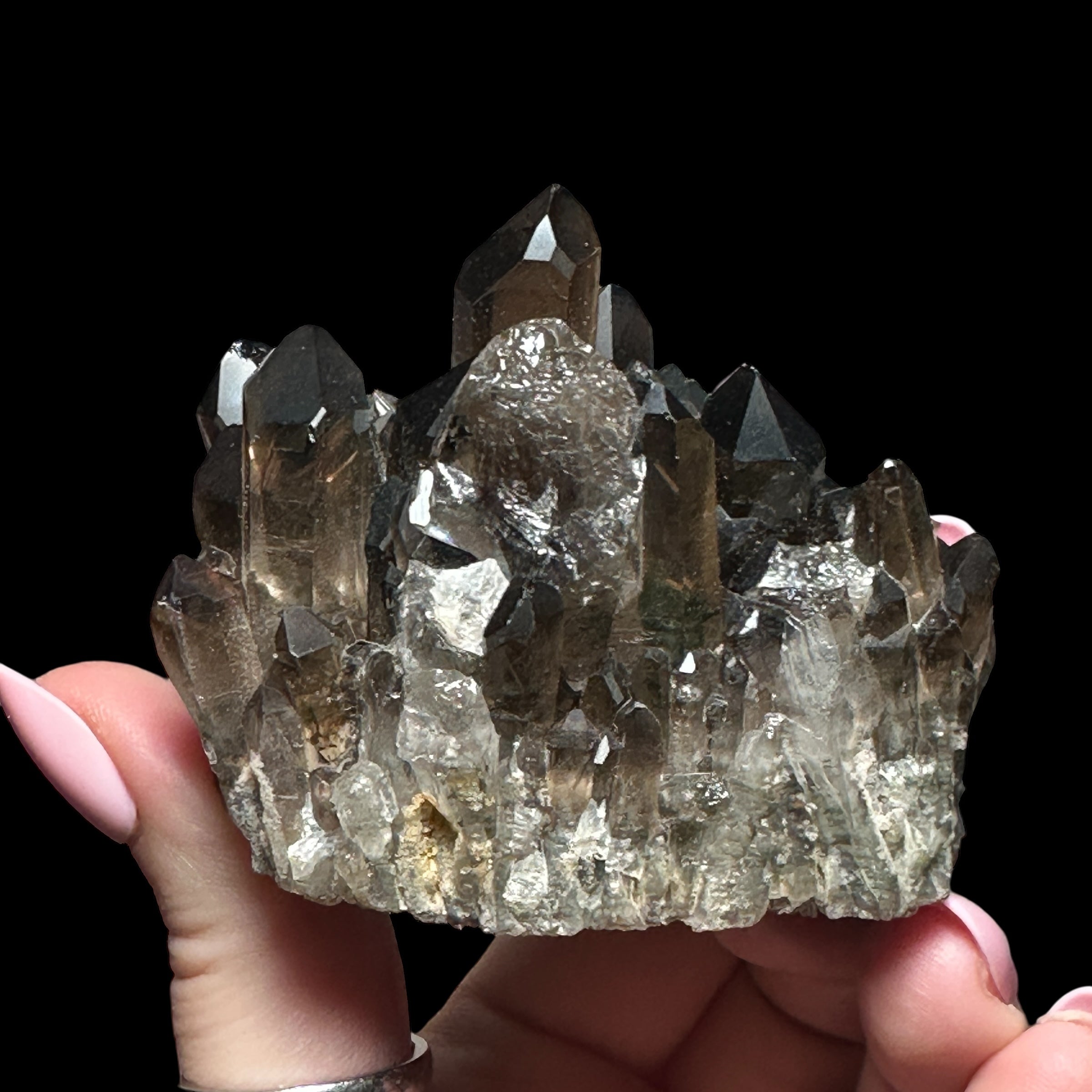 Dark Smoky Quartz Cluster