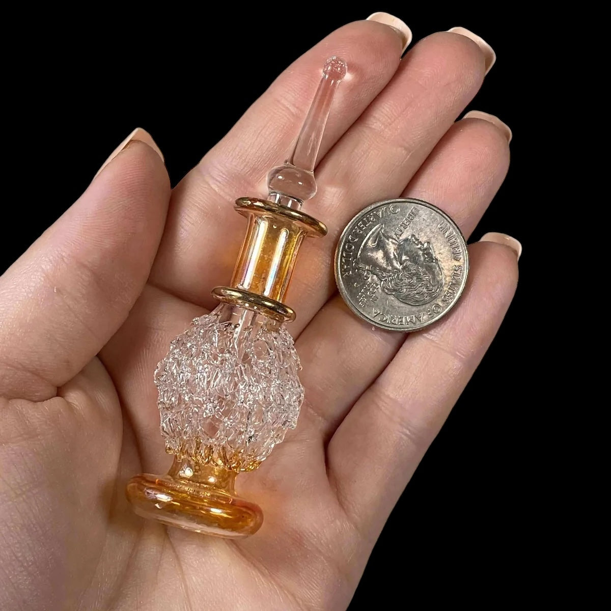 Hand-Painted Egyptian Glass Perfume Bottle | Stock D