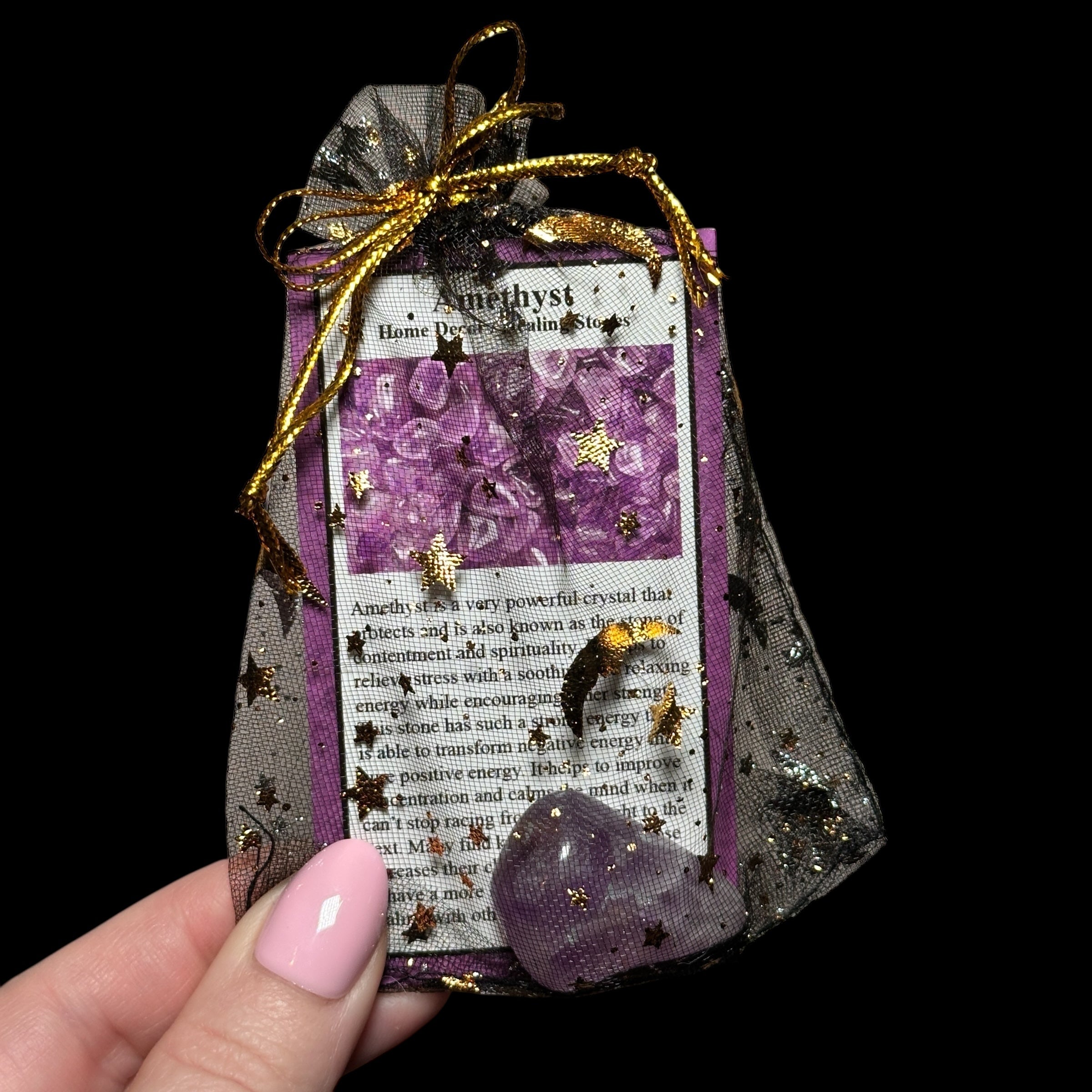 Intuitively Selected Crystal + Card in Decorative Pouch - Mooncat Crystals