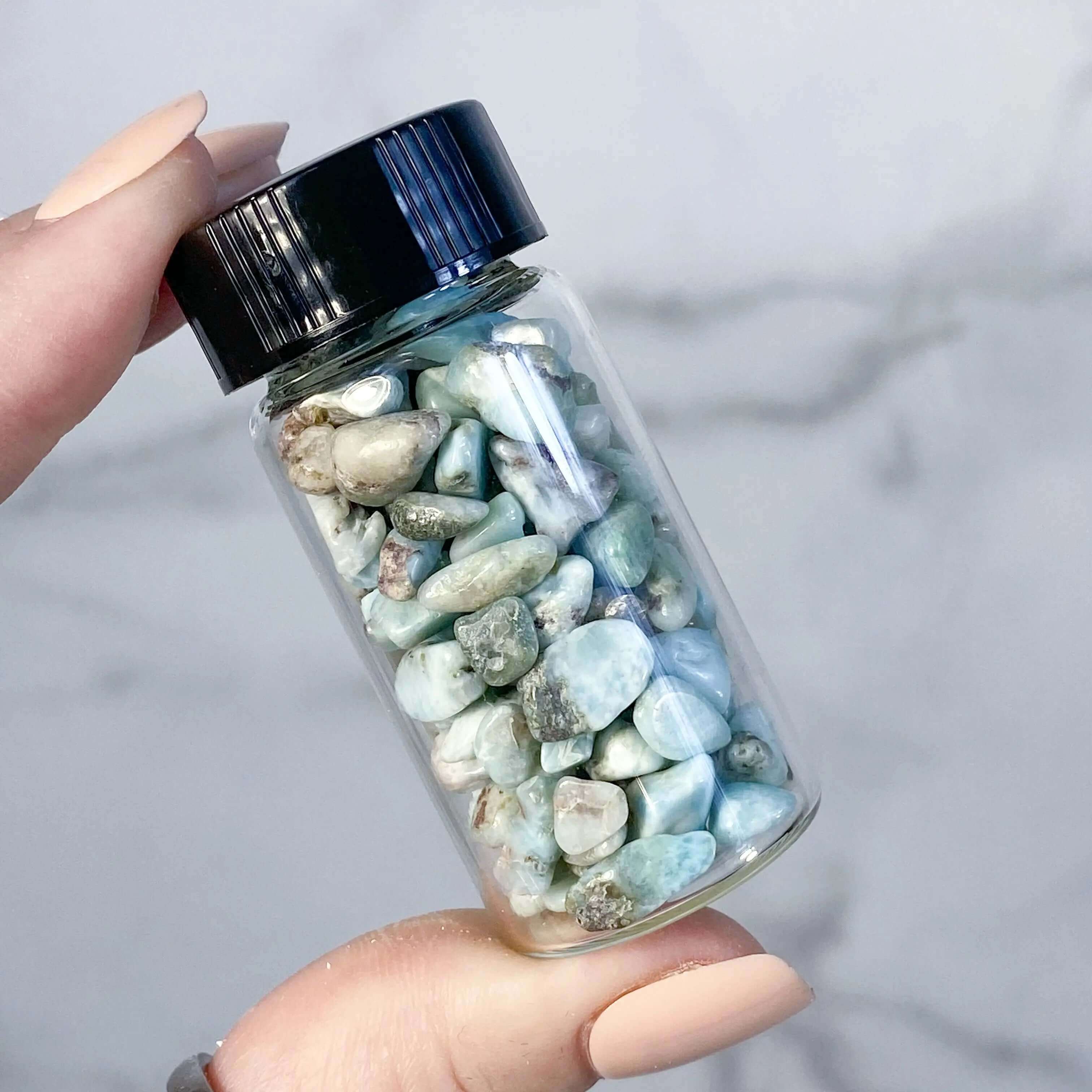 Larimar Tumbles | Vial Mooncat Crystals