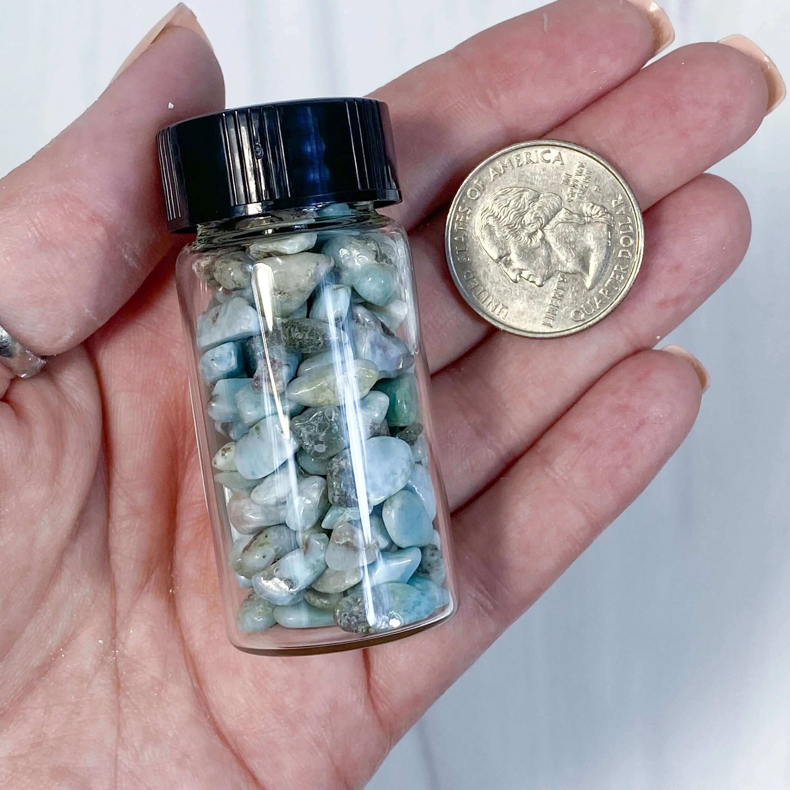 Larimar Tumbles | Vial Mooncat Crystals