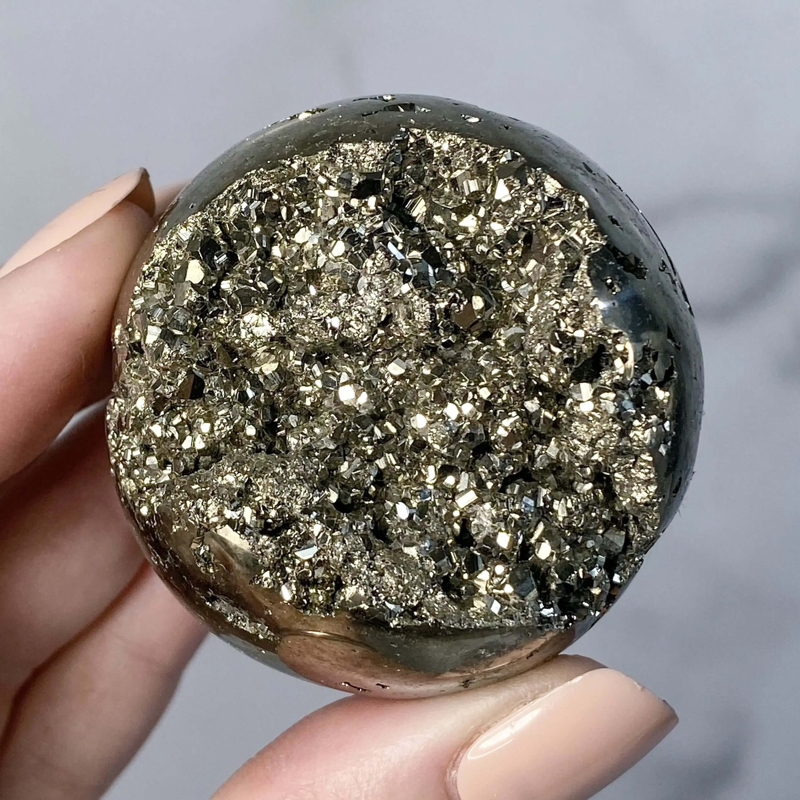 Peruvian Pyrite Sphere | Stock Y Mooncat Crystals