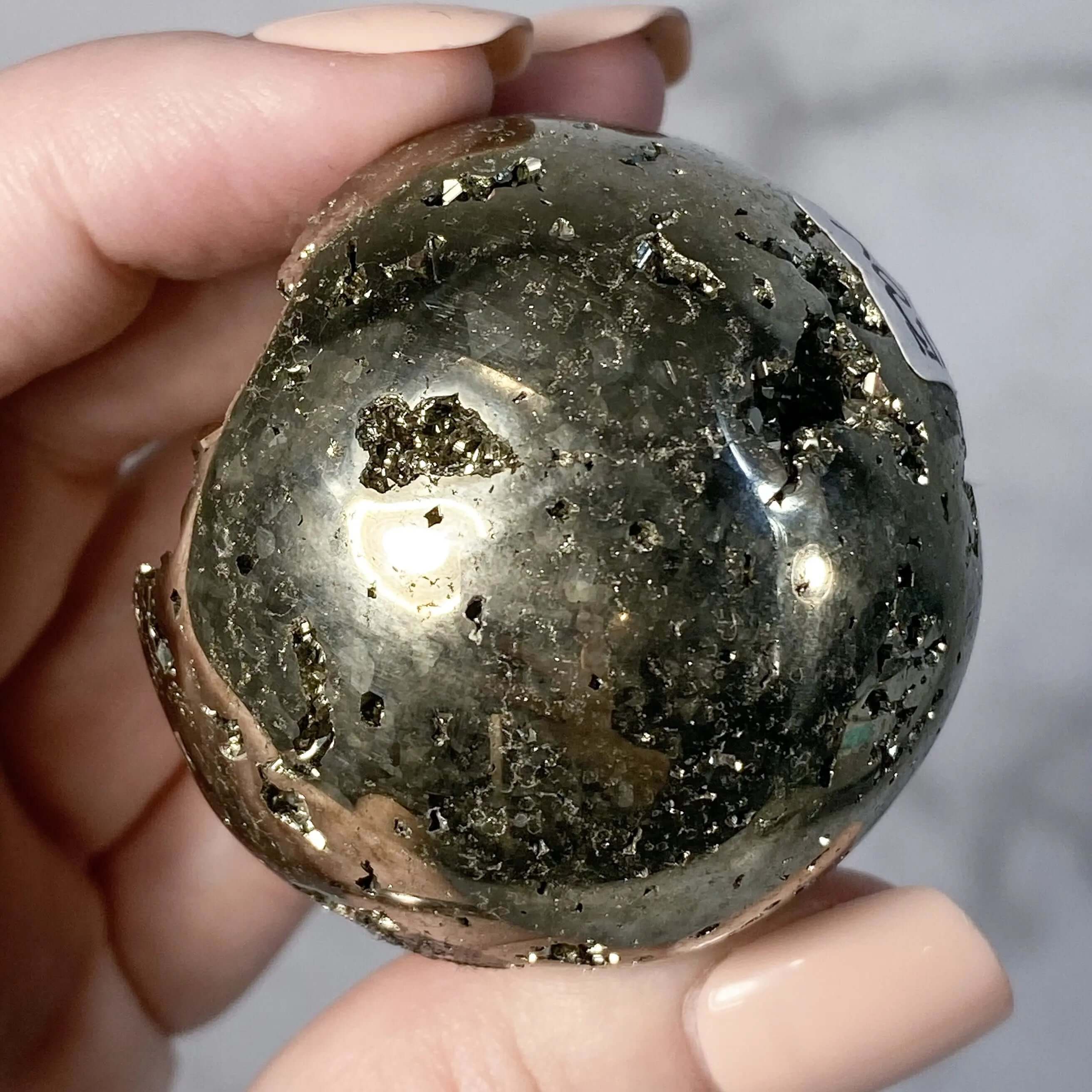 Peruvian Pyrite Sphere | Stock Y Mooncat Crystals