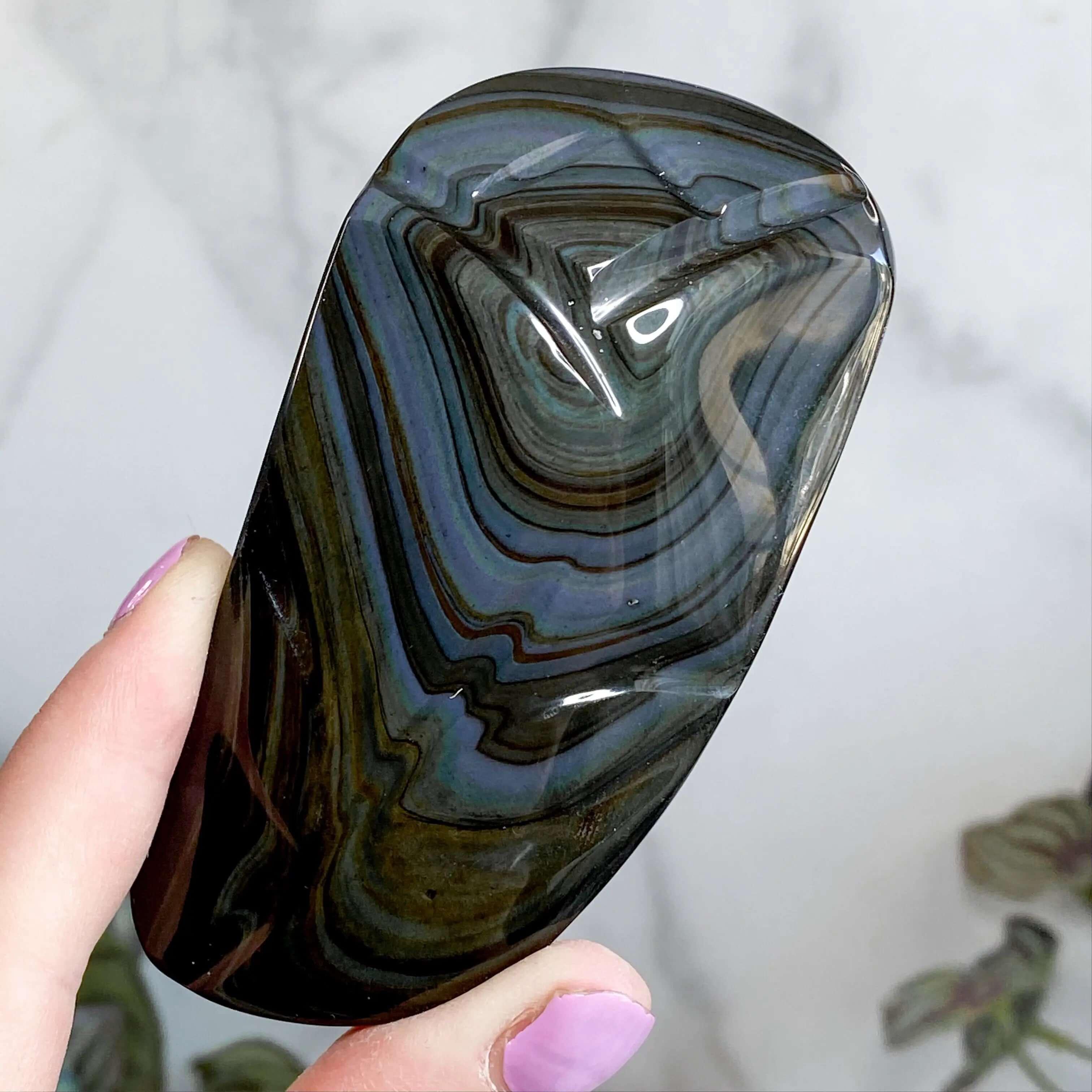 Rainbow Obsidian Carved Tulip | Stock A Mooncat Crystals