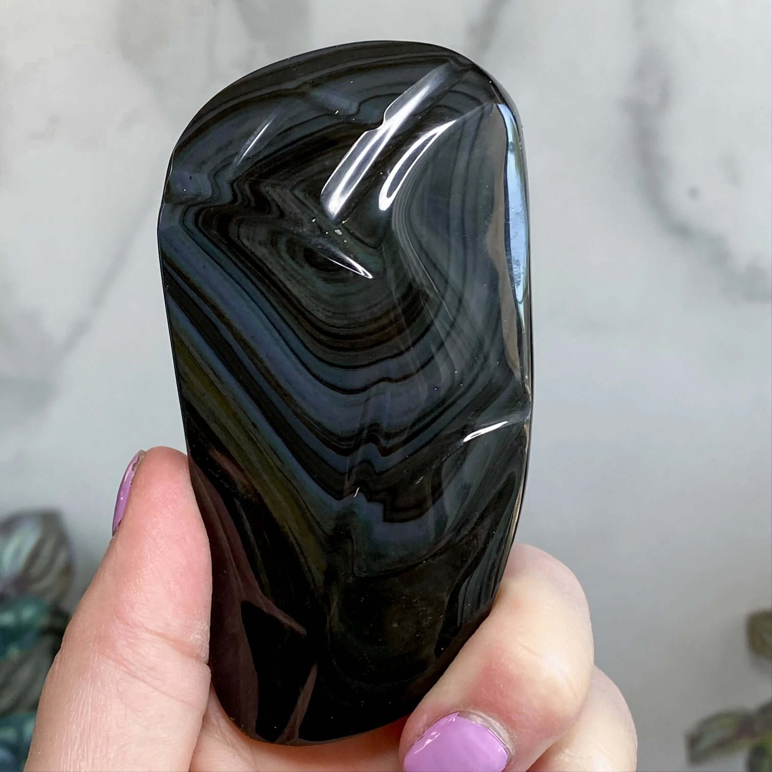 Rainbow Obsidian Carved Tulip | Stock A Mooncat Crystals