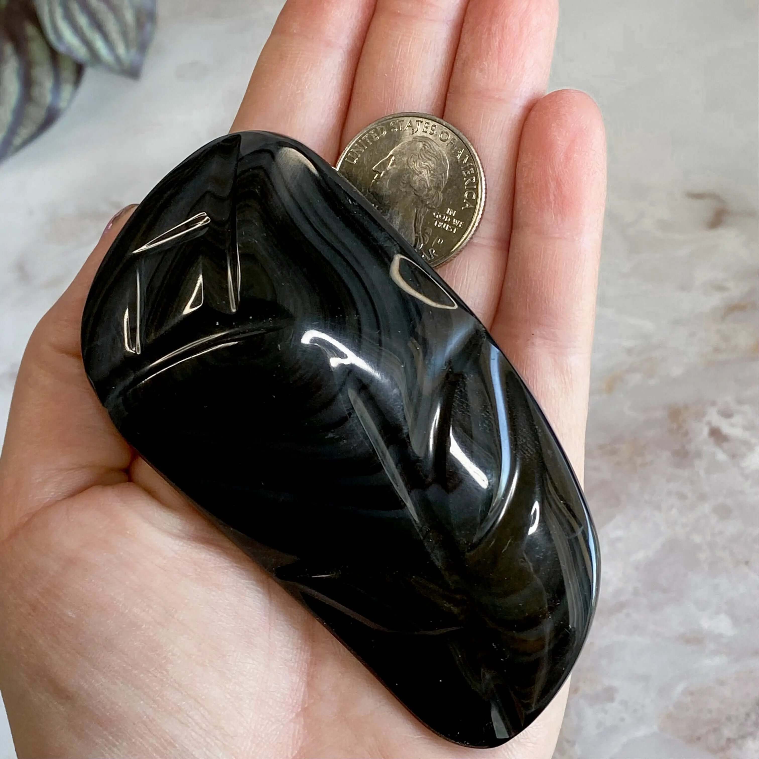 Rainbow Obsidian Carved Tulip | Stock A Mooncat Crystals