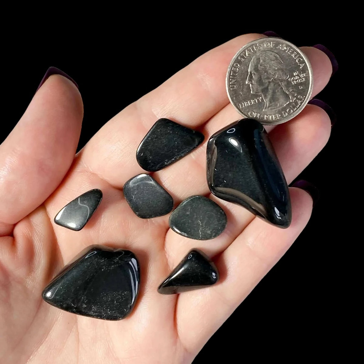 Black Jade Tumbles - Mooncat Crystals