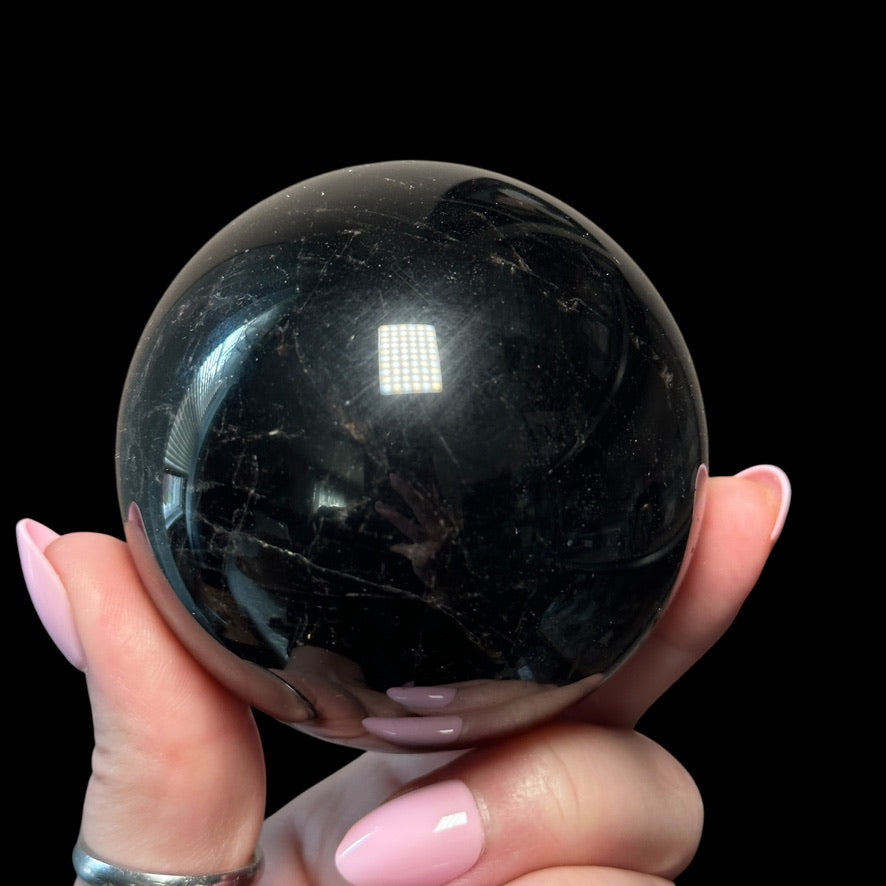 Black Rose Quartz Sphere - Heat Treated - Mooncat Crystals