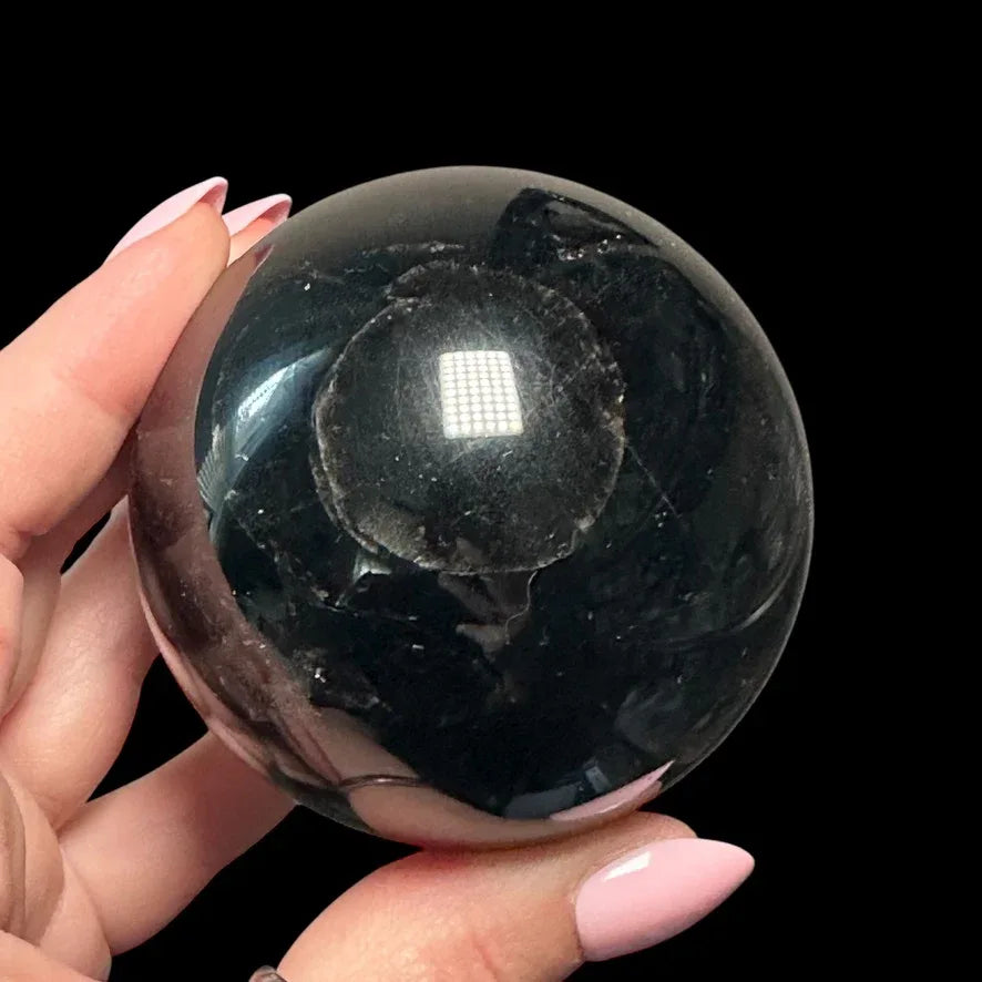Black Rose Quartz Sphere - Heat Treated - Mooncat Crystals