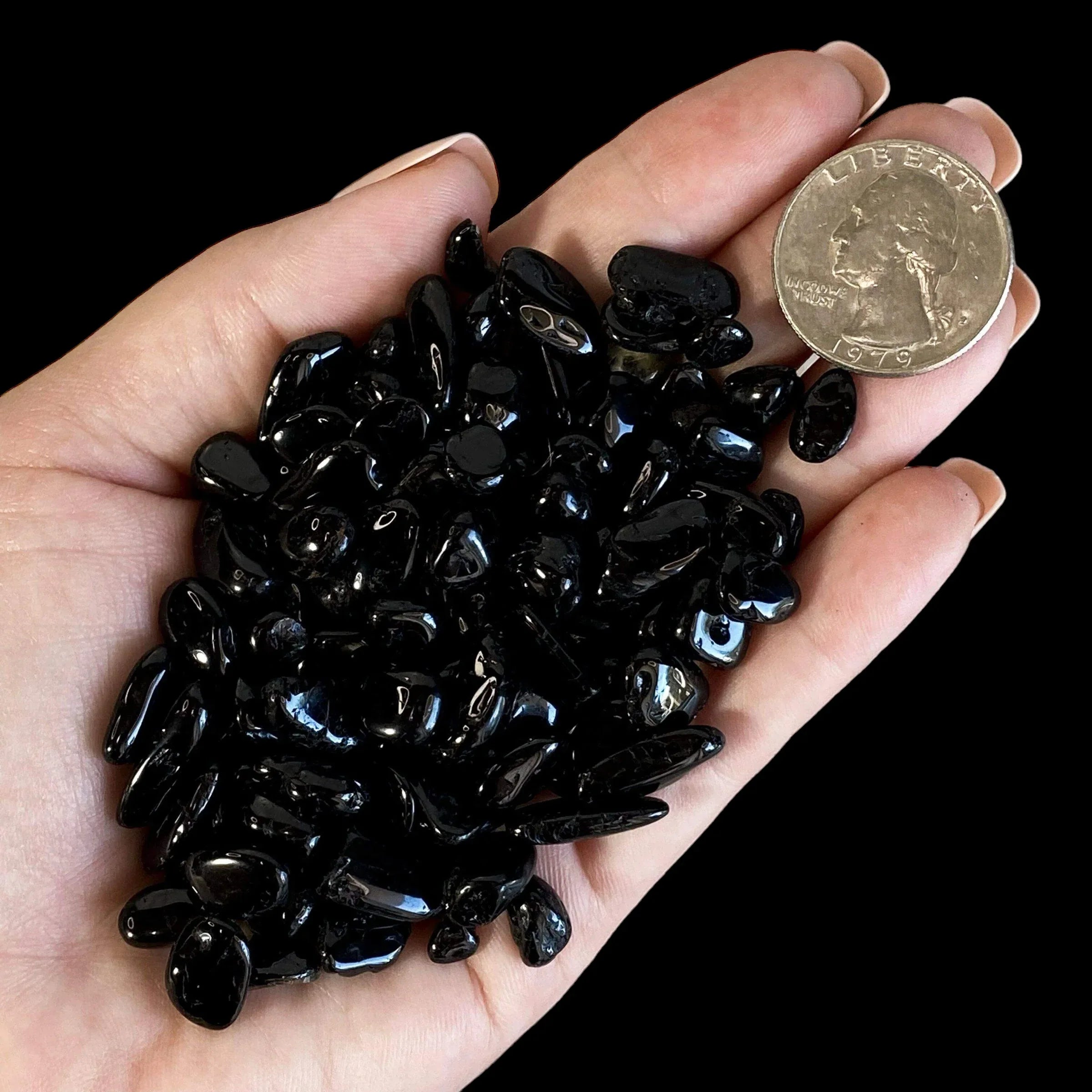 Black Tourmaline Chips | 100 gram Lot - Mooncat Crystals