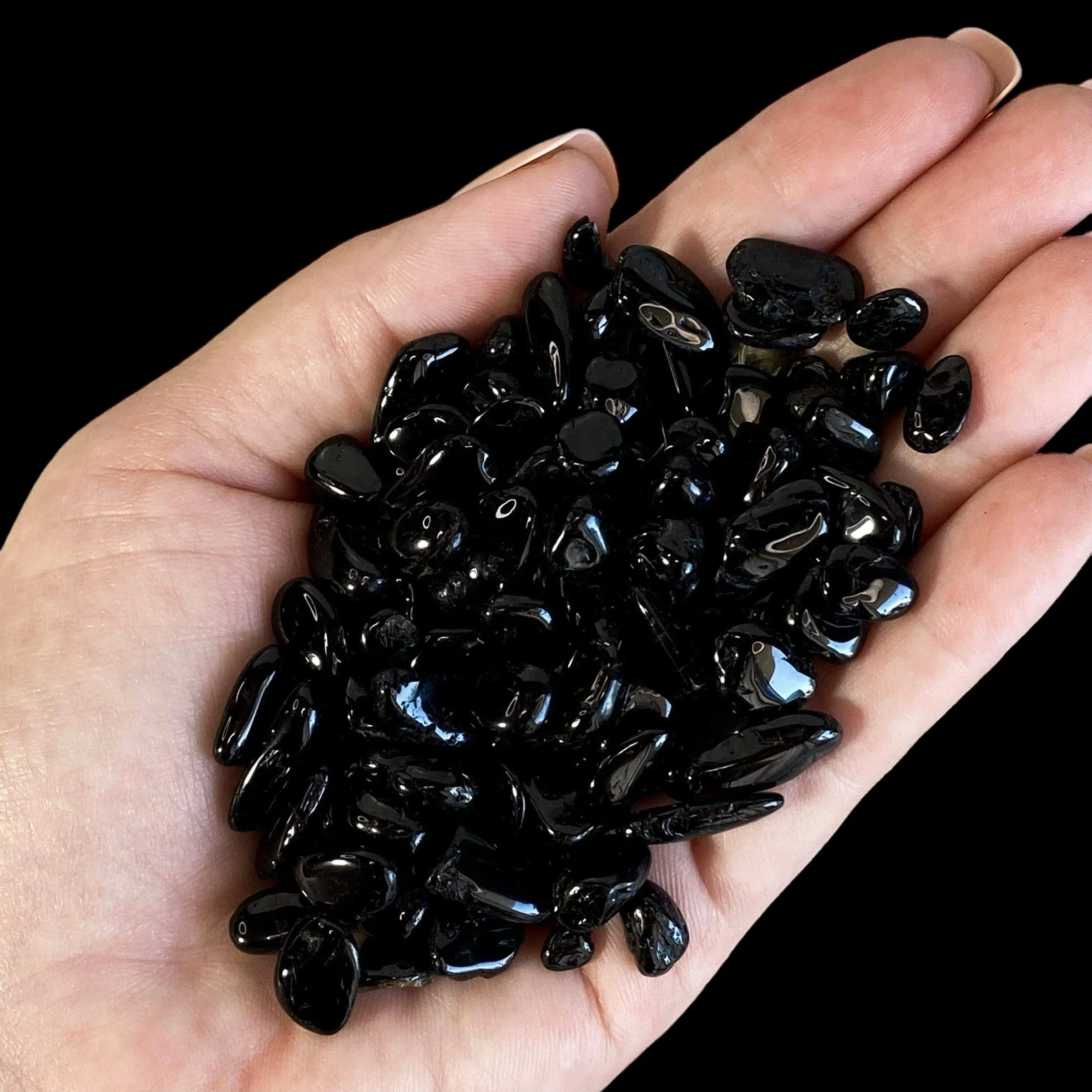 Black Tourmaline Chips | 100 gram Lot - Mooncat Crystals