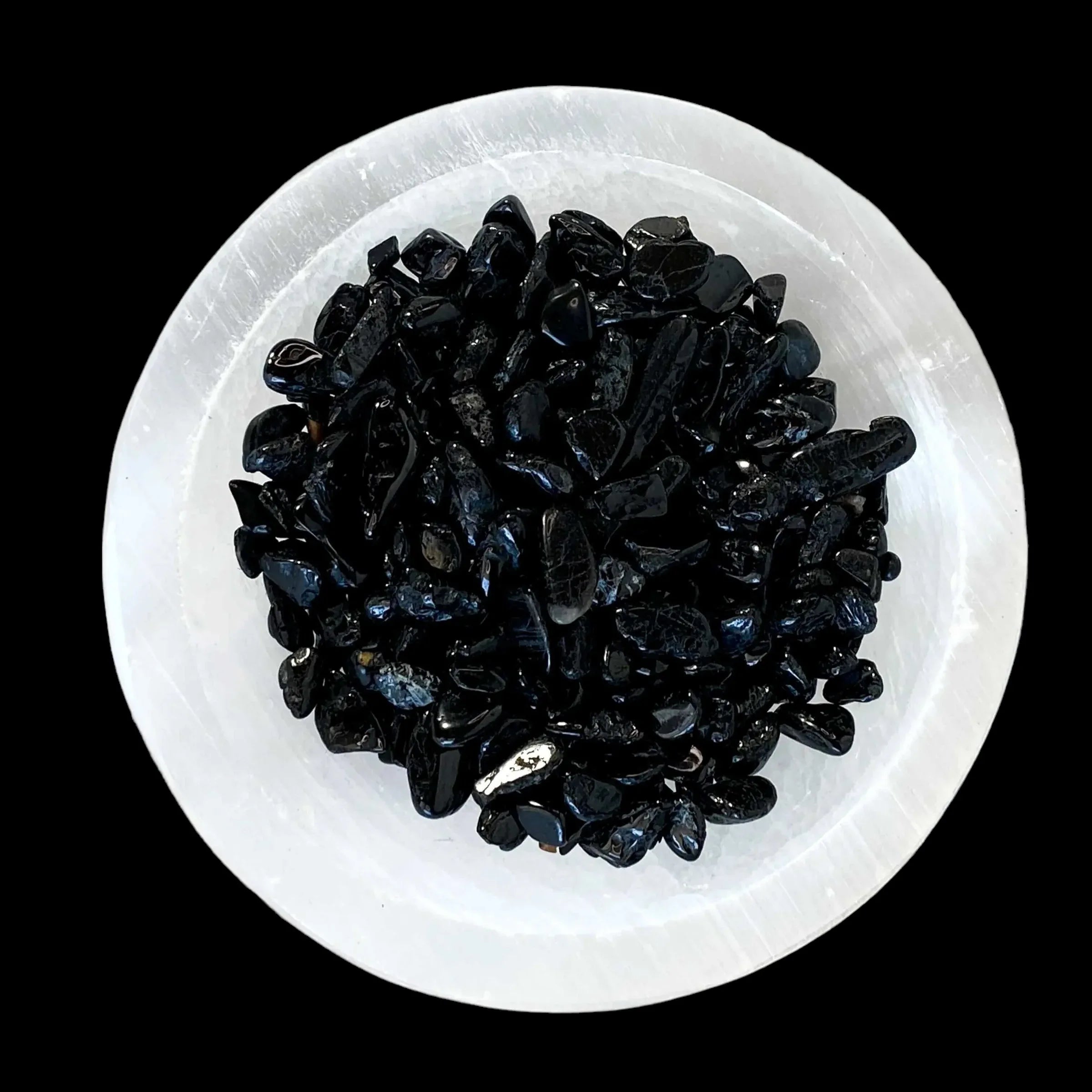 Black Tourmaline Chips (Extra Mini) - Mooncat Crystals