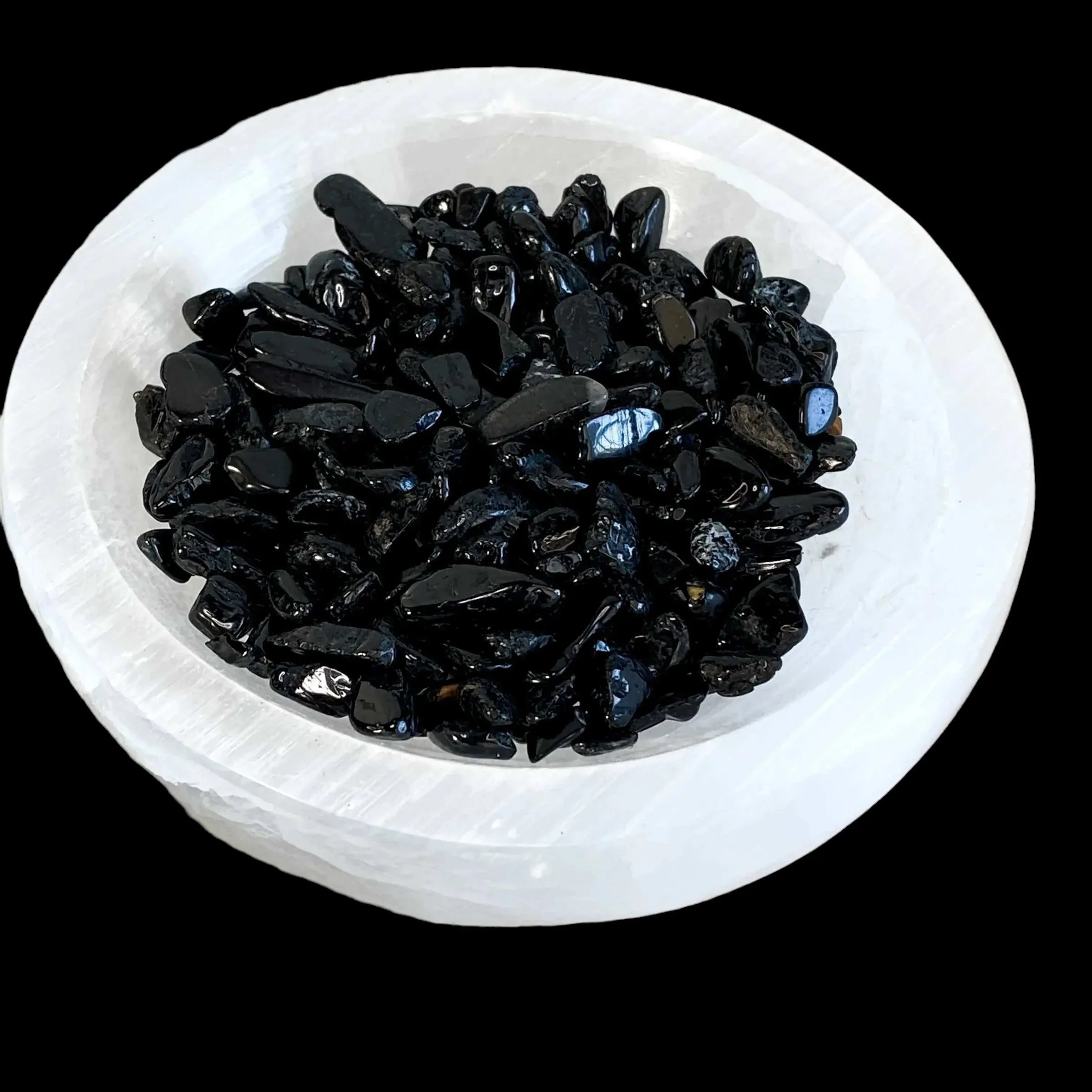 Black Tourmaline Chips (Extra Mini) - Mooncat Crystals