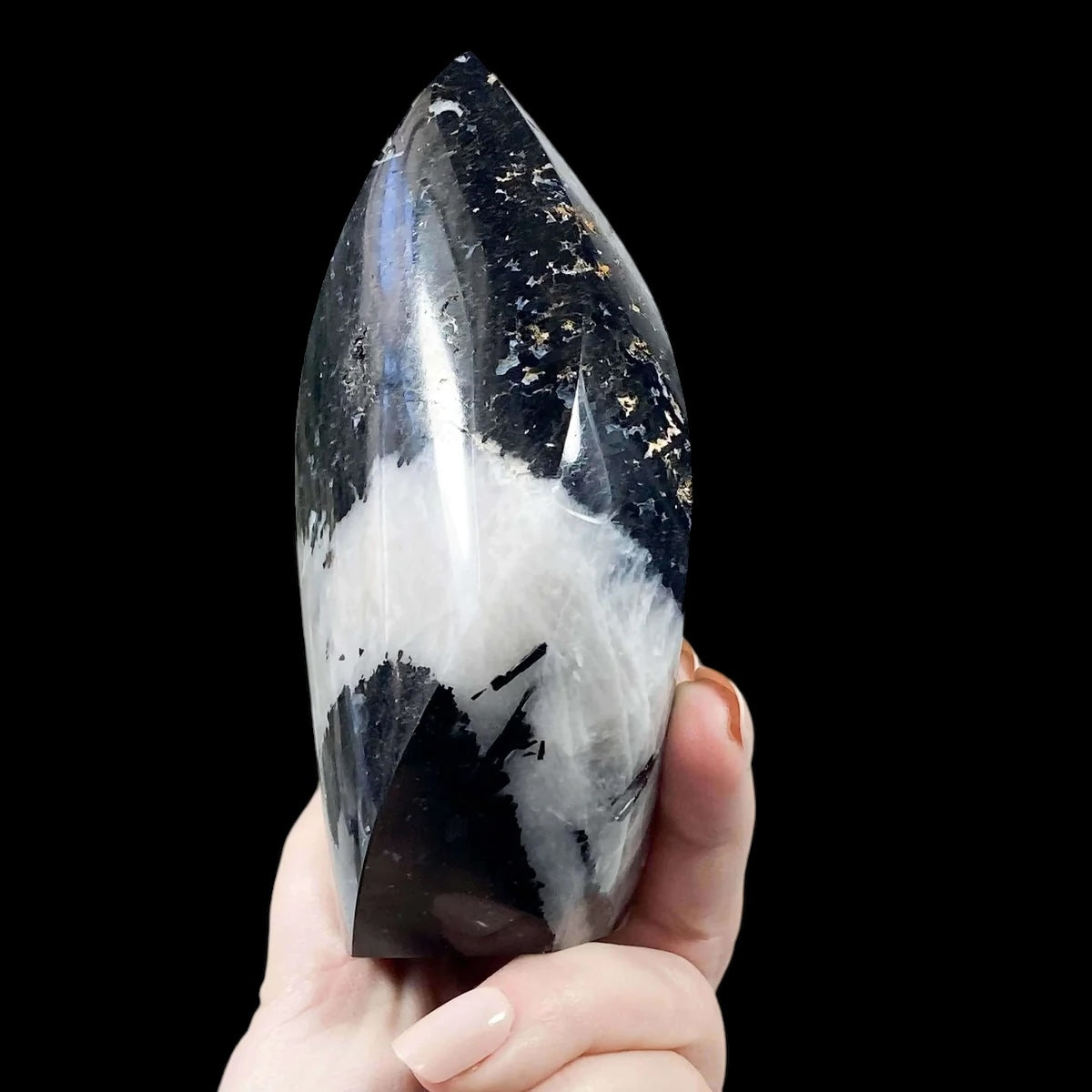 Black Tourmaline Flame | Stock A - Mooncat Crystals