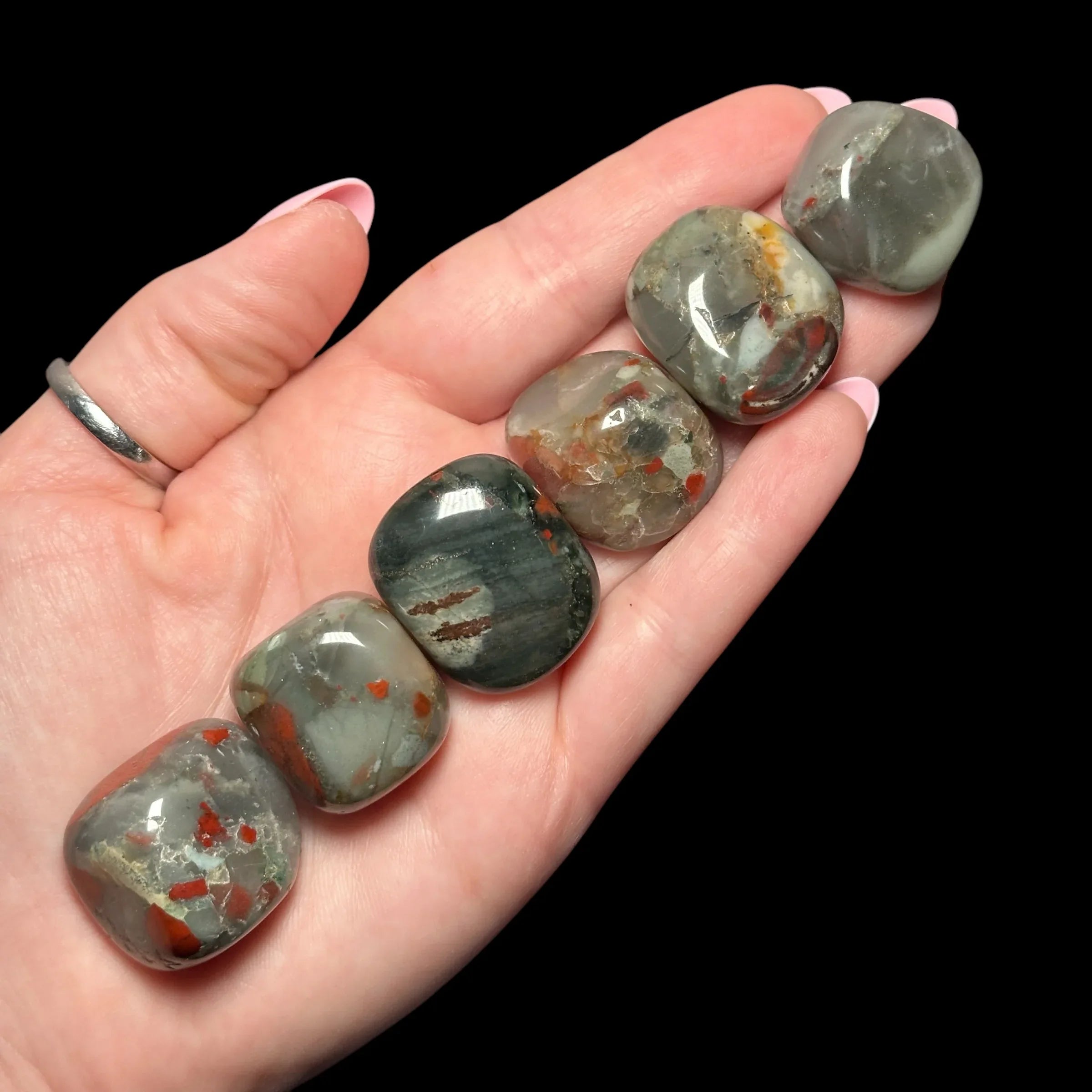 Bloodstone Tumbles | Set of 2 - Mooncat Crystals
