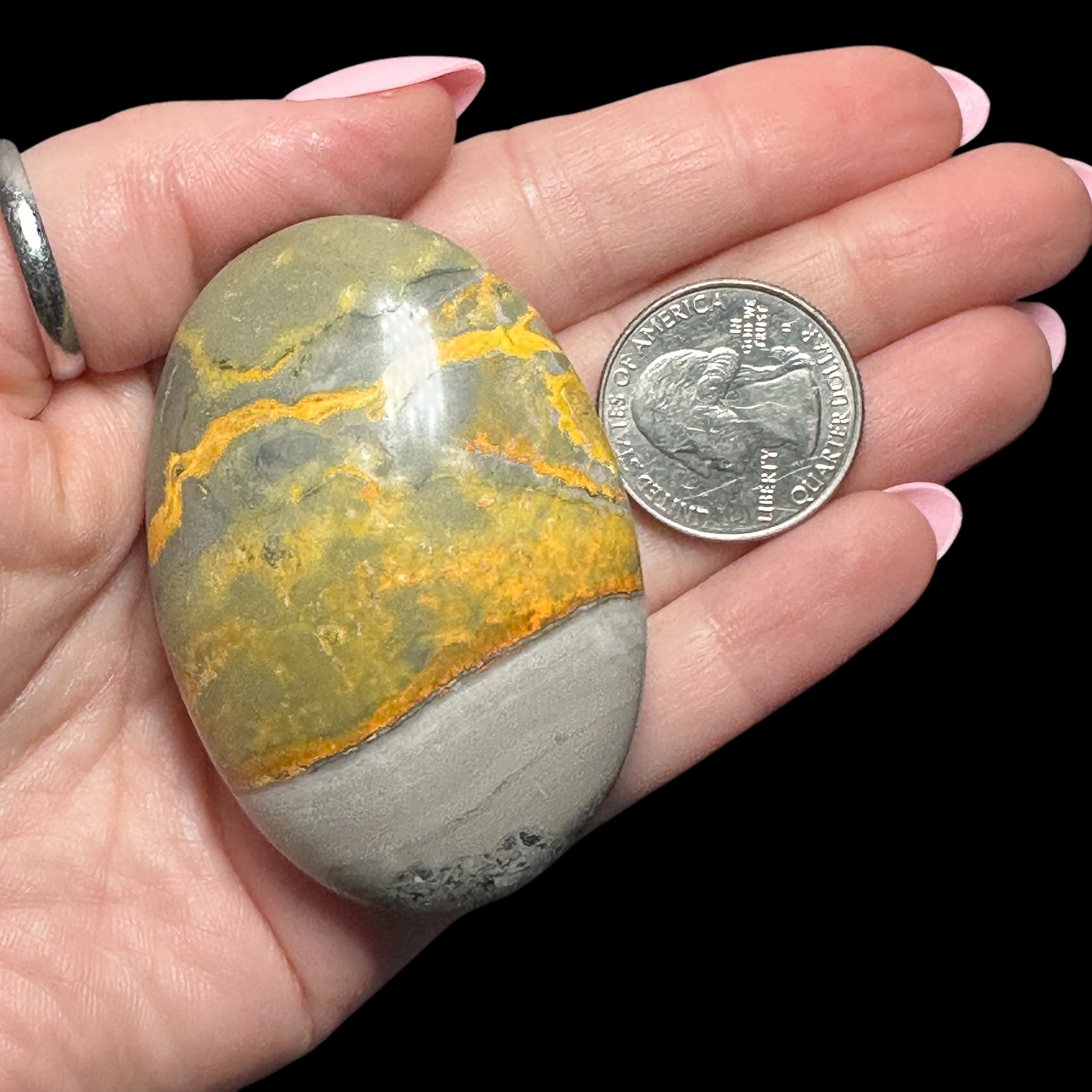 Bumblebee Jasper Palm Stone - Mooncat Crystals