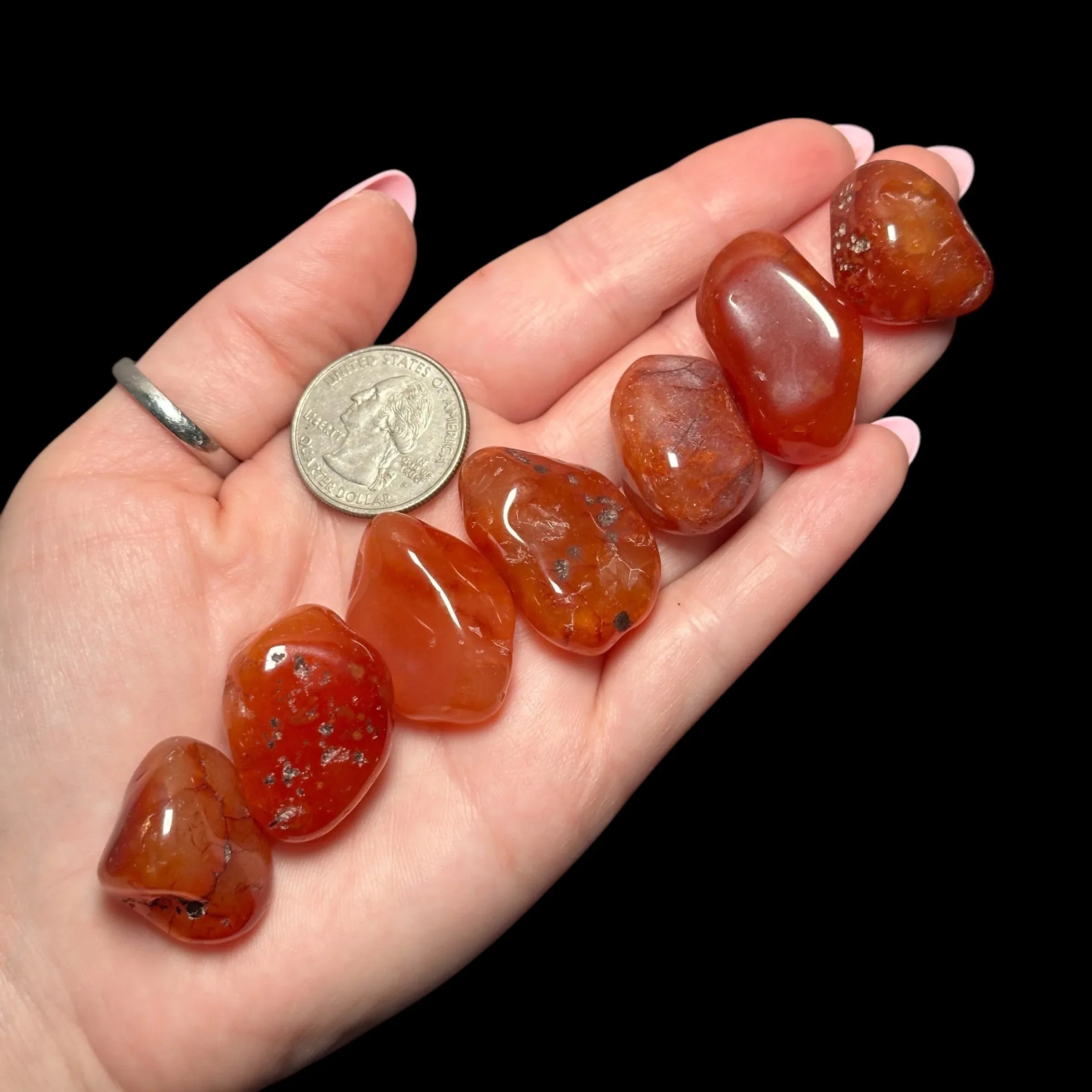 Carnelian Tumbles | Set of 2 - Mooncat Crystals
