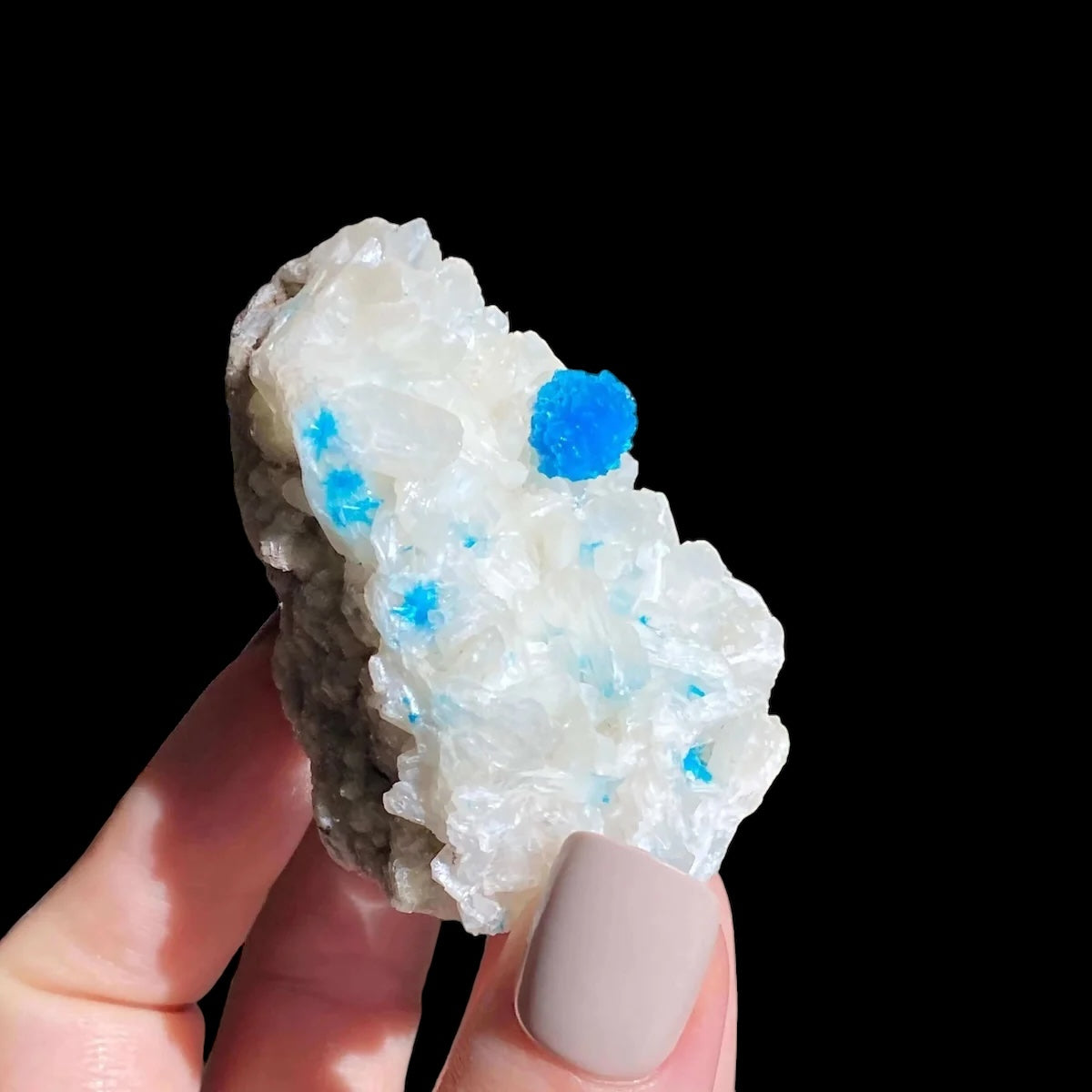 Cavansite and Stilbite - Mooncat Crystals