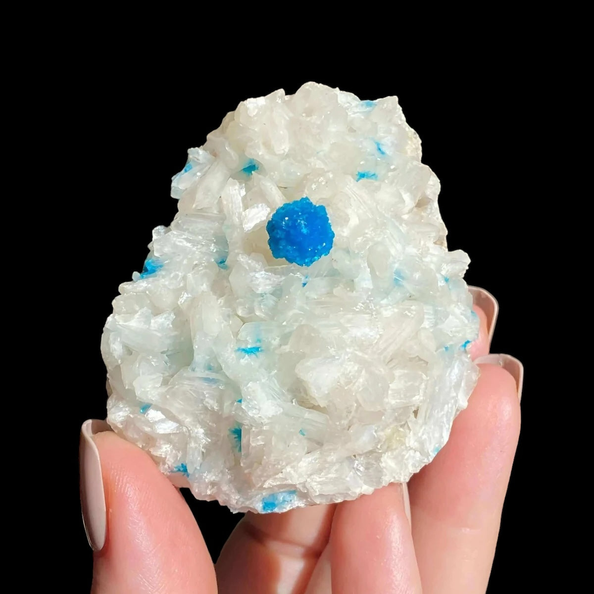 Cavansite and Stilbite - Mooncat Crystals