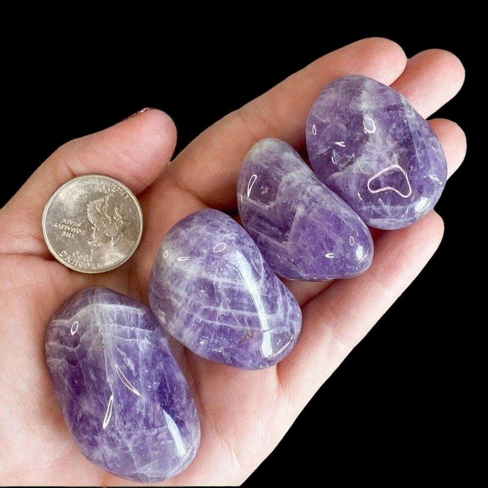 Chevron Amethyst Tumbles - Mooncat Crystals